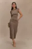 Alayna Recycled Nylon Midi Dress - Coco sold by Meshki