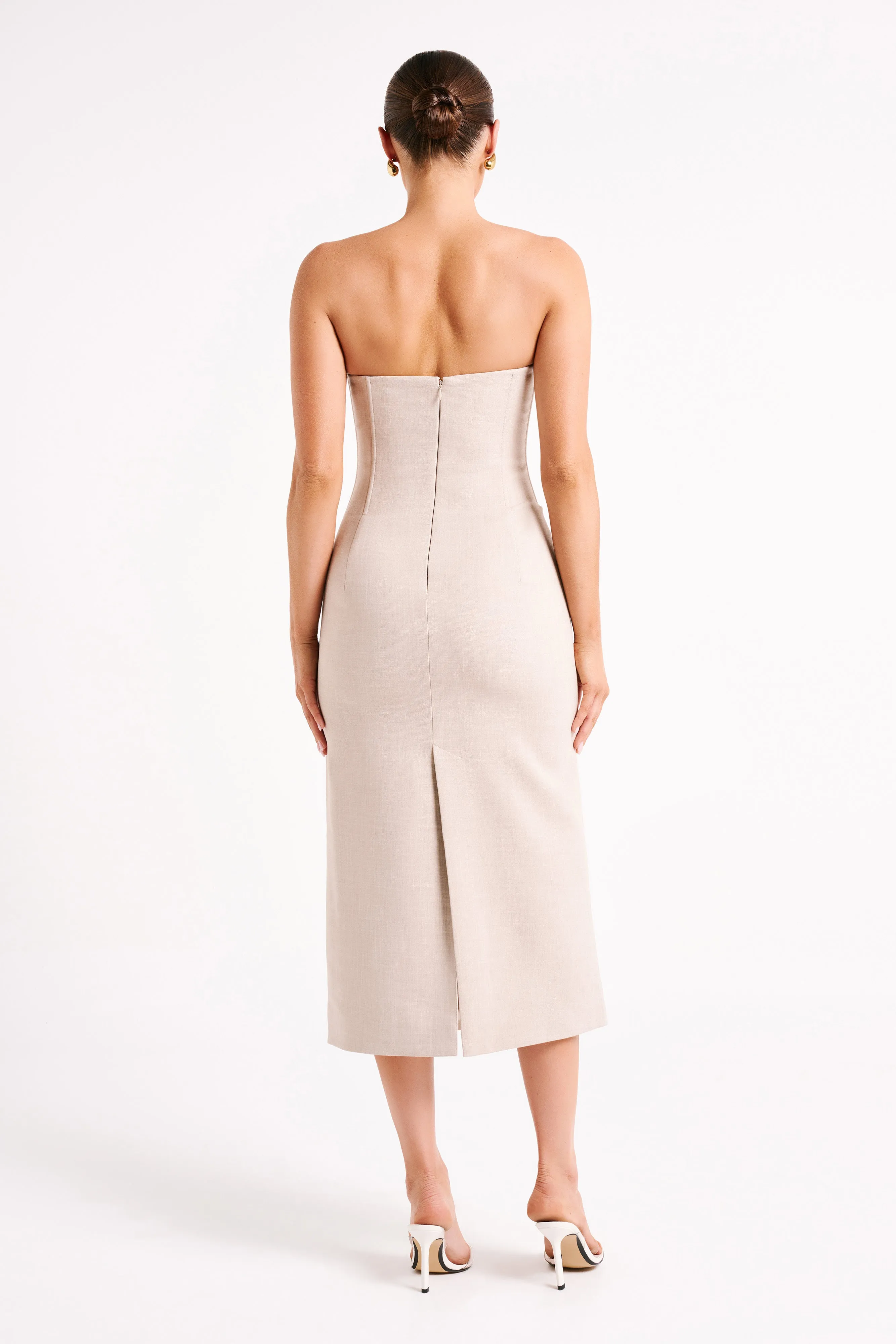 Sable Textured Midi Dress - Natural sold by Meshki product image thumbnail 2