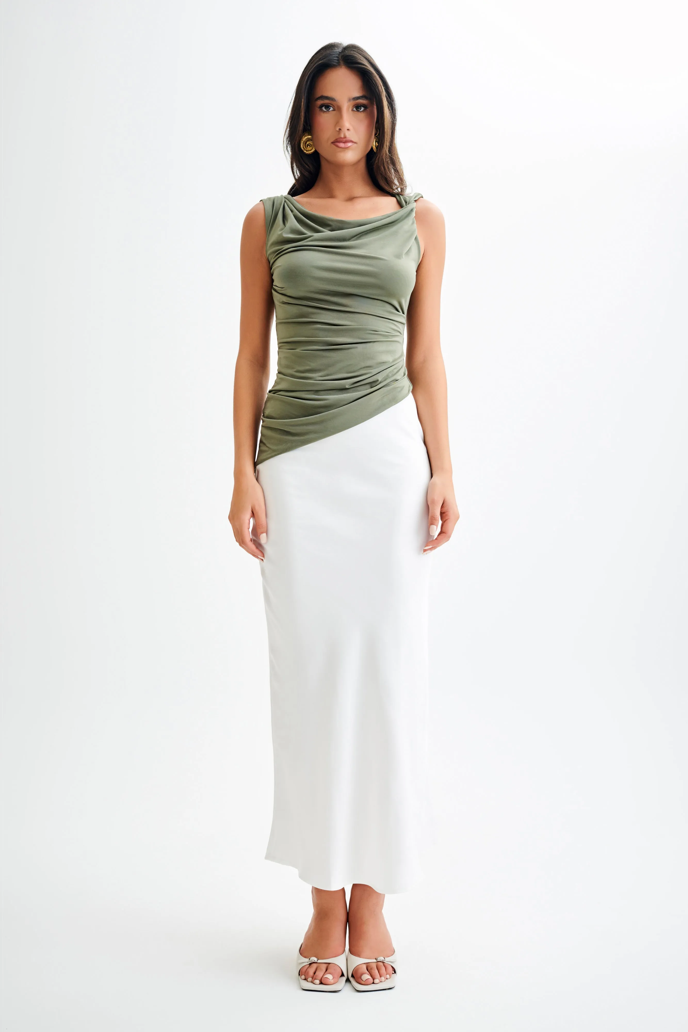 Prianyka Slinky Sleeveless Top - Military Olive sold by Meshki product image thumbnail 5