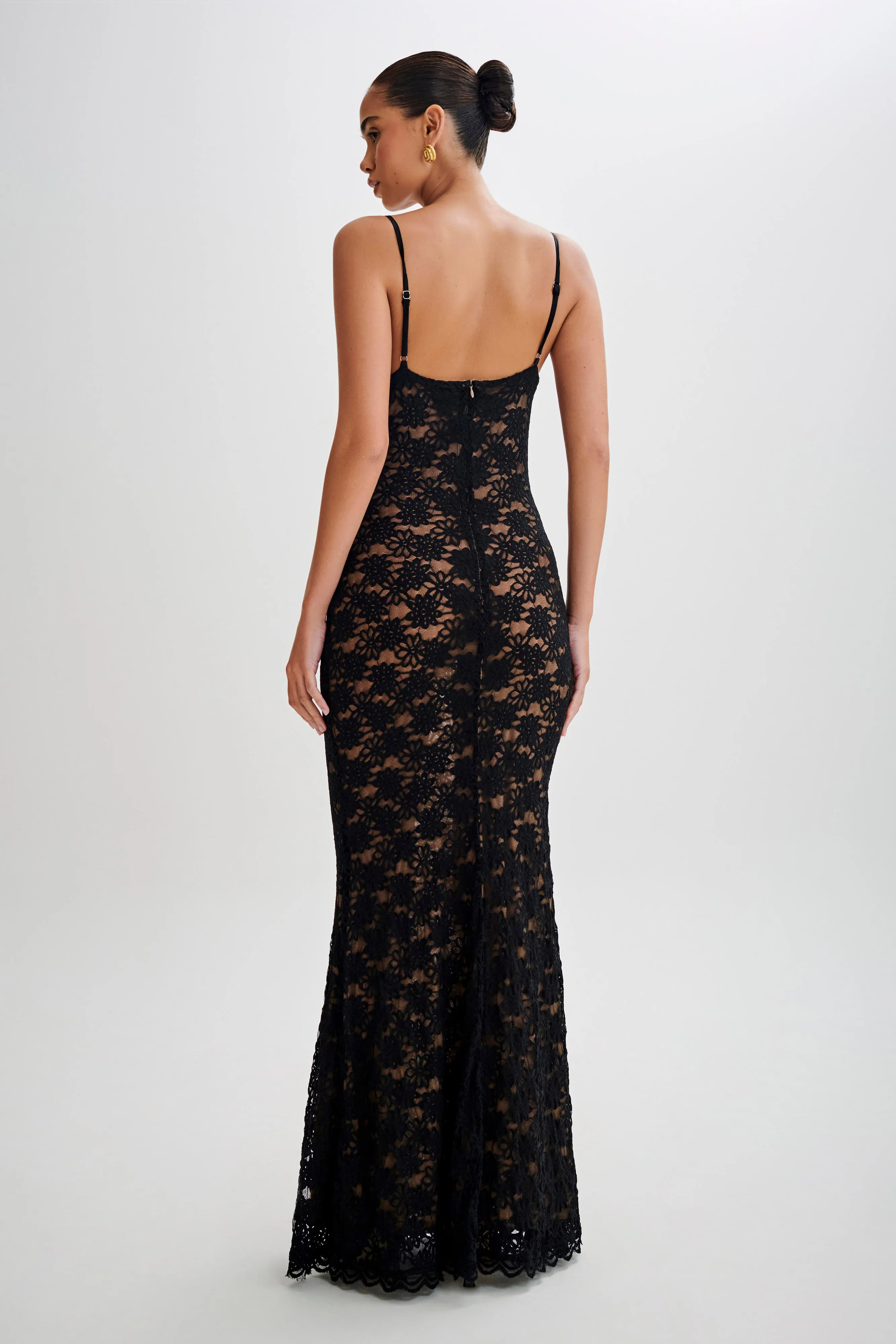 Joelle Lace Cupped Maxi Dress - Black sold by Meshki product image thumbnail 5