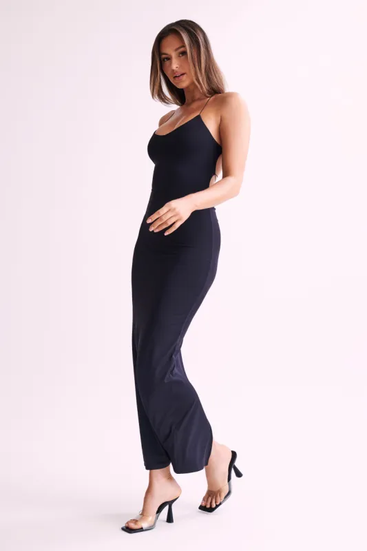 sabine backless maxi dress black SABINE backless side slit dress, Available in black