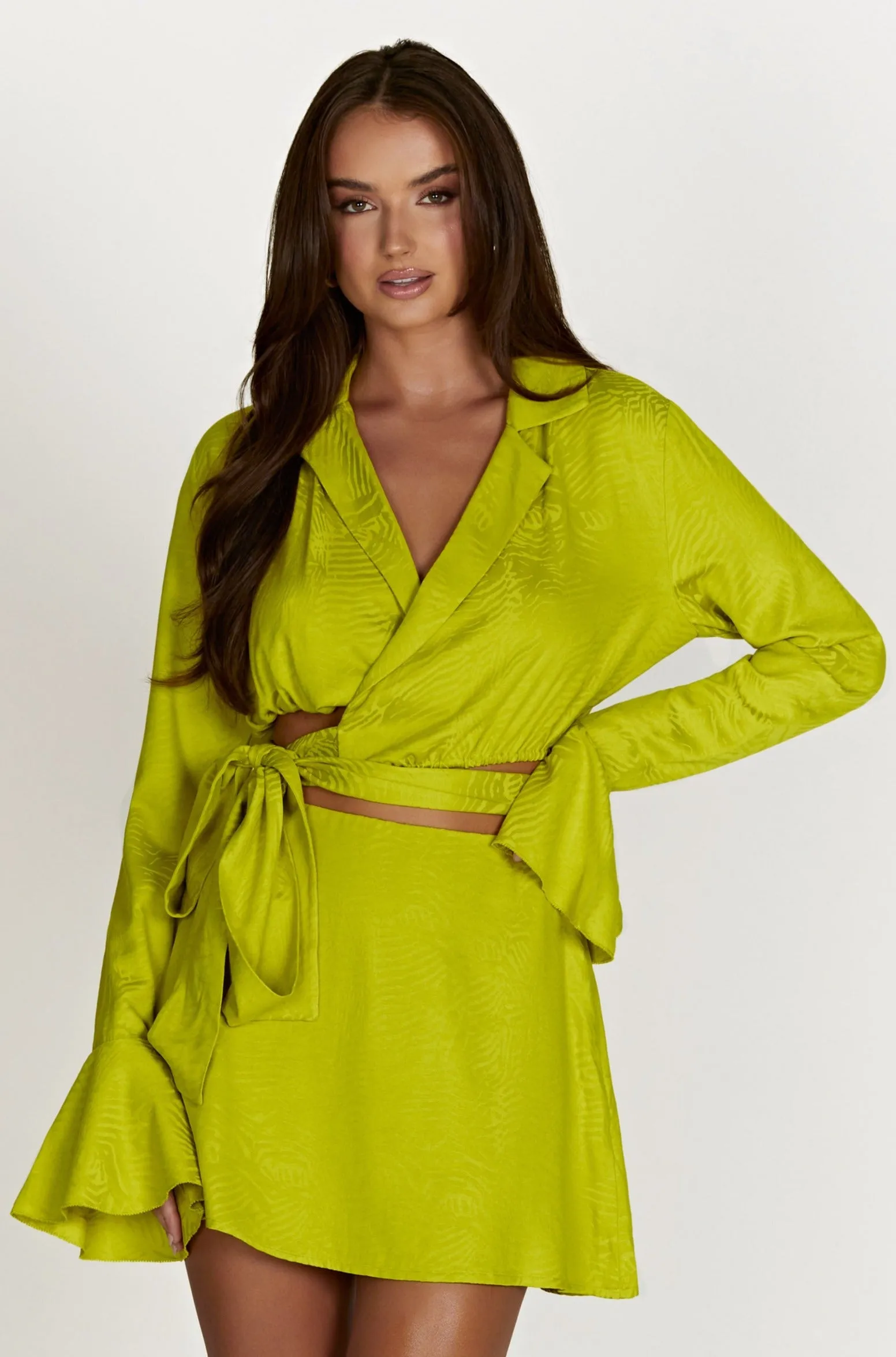 Annalise Wrap Top - Chartreuse sold by Meshki product image thumbnail 5