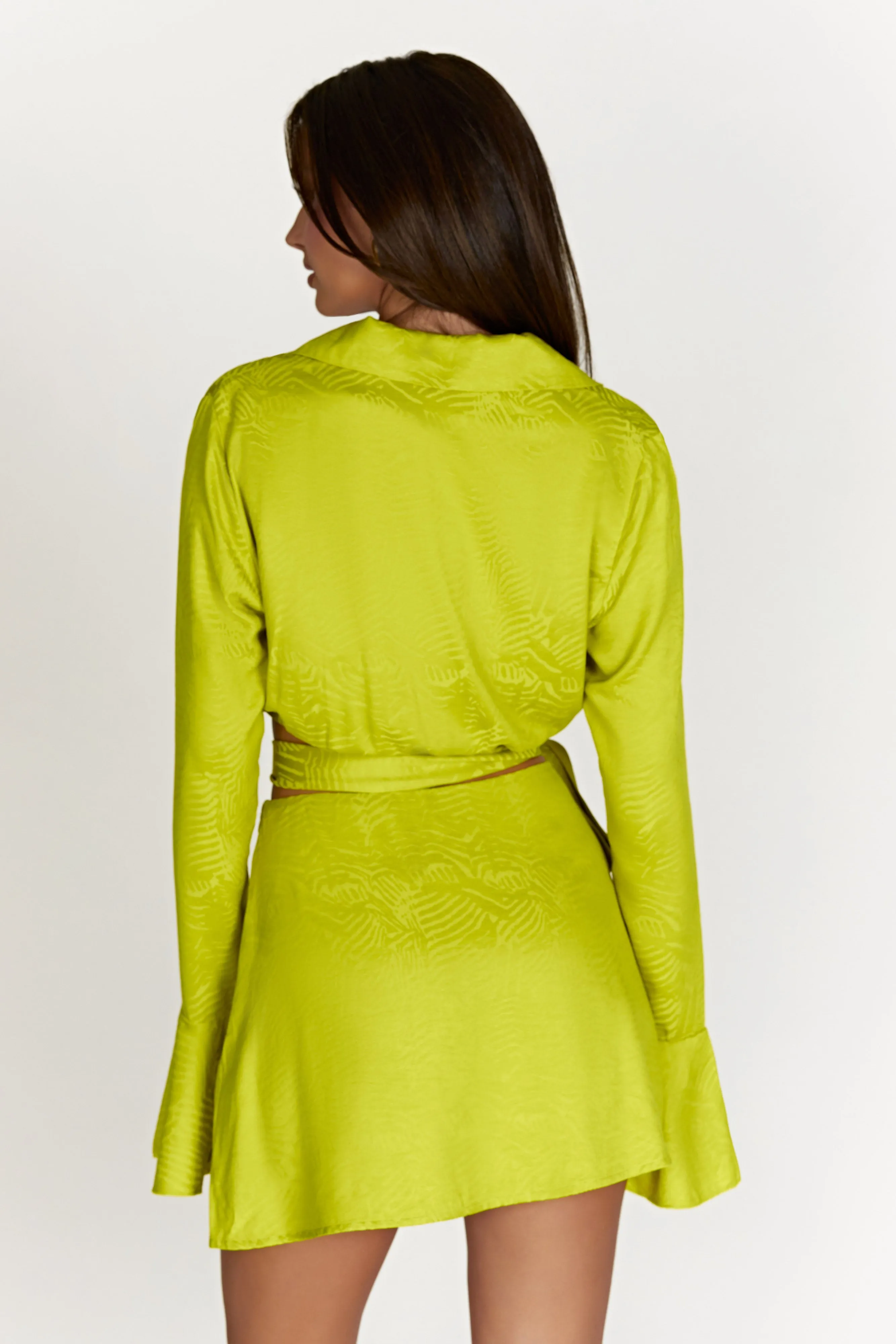Annalise Wrap Top - Chartreuse sold by Meshki product image thumbnail 3