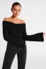 Marlisa Off Shoulder Twist Top - Black sold by Meshki