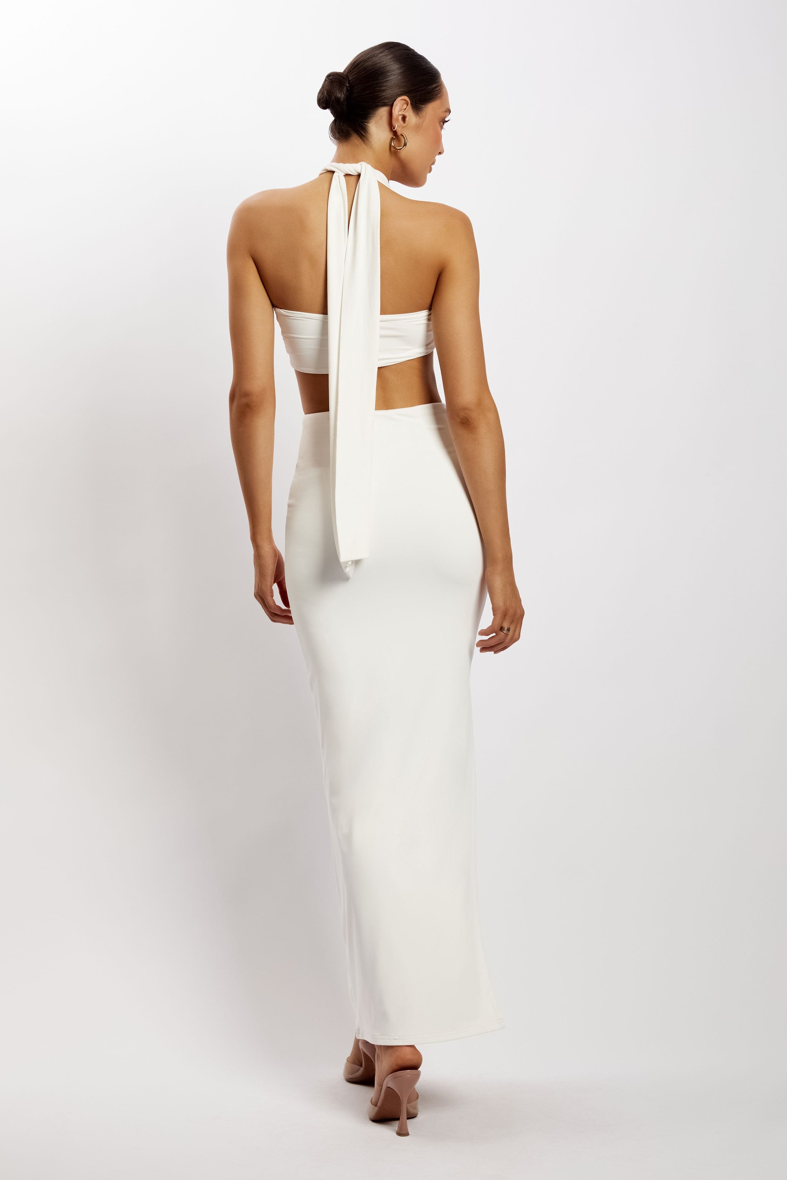 Lea Multi Way Crop Top - White sold by Meshki product image thumbnail 3