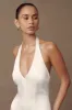 Danica Satin Halter Wedding Gown - White sold by Meshki