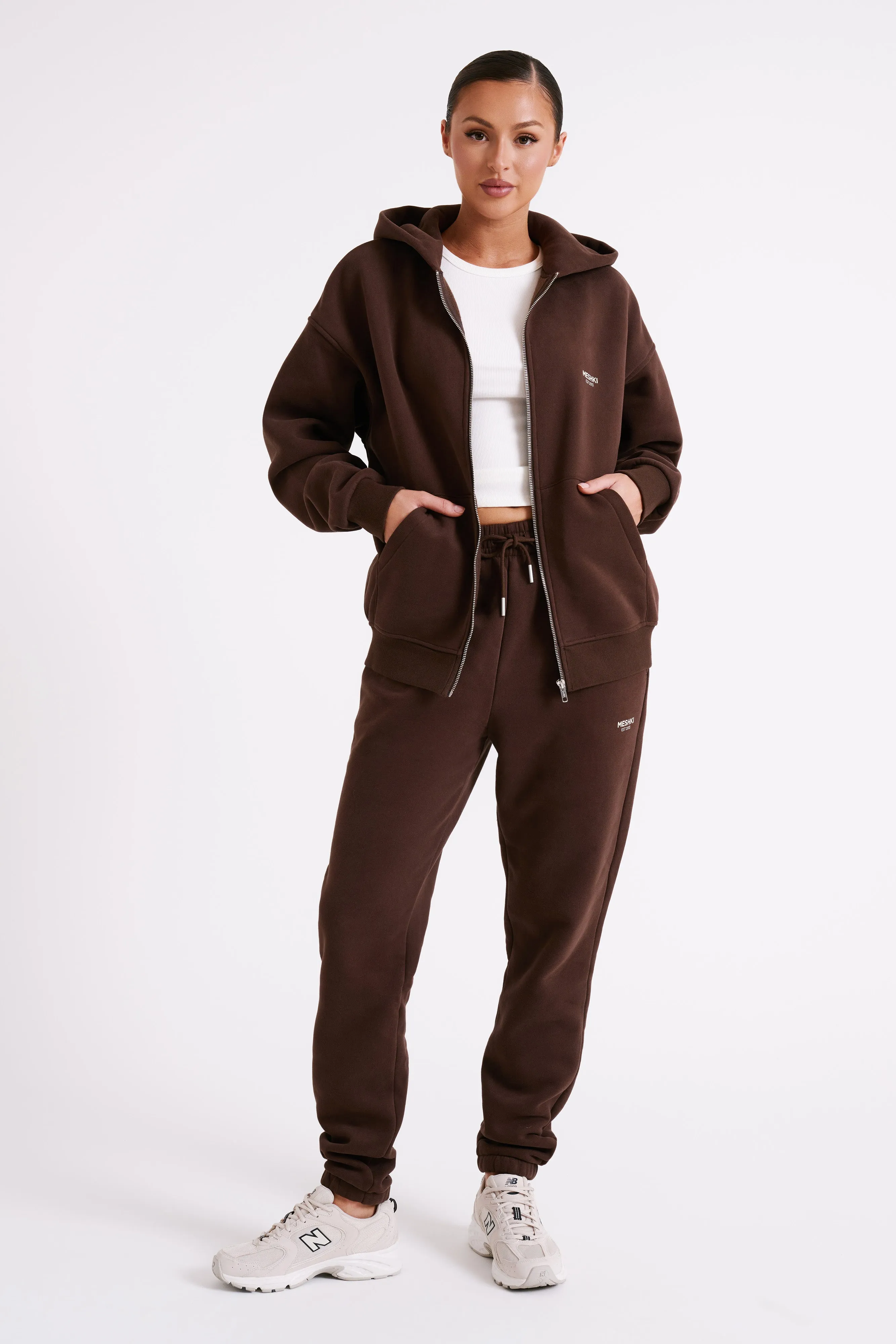 Corrie Unisex Zip Through Hoodie - Dark Chocolate sold by Meshki product image thumbnail 5