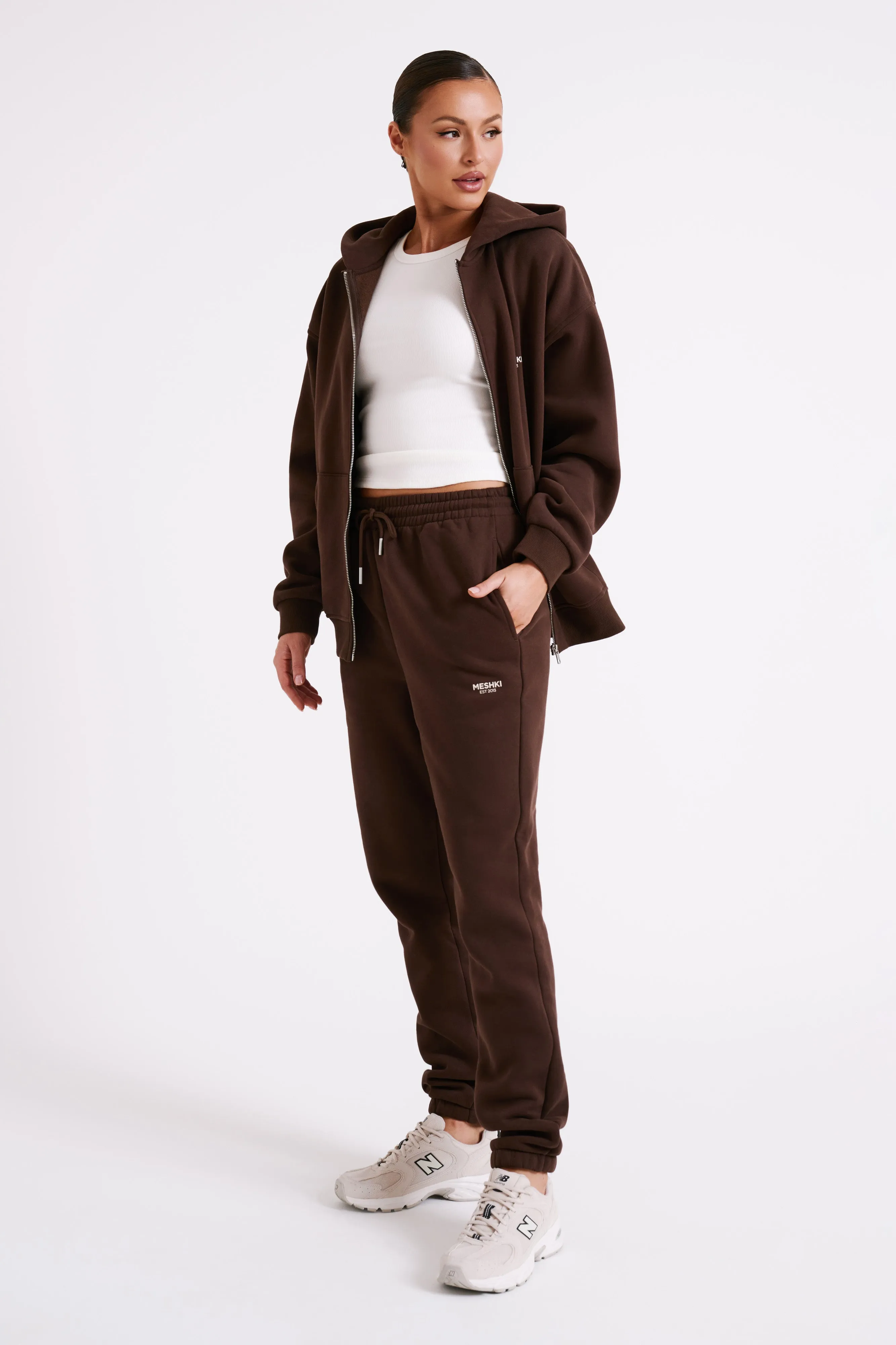 Corrie Unisex Zip Through Hoodie - Dark Chocolate sold by Meshki product image thumbnail 3