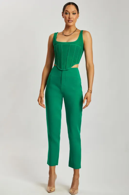 Indie High Waist Pants - Bottle Green sold by Meshki