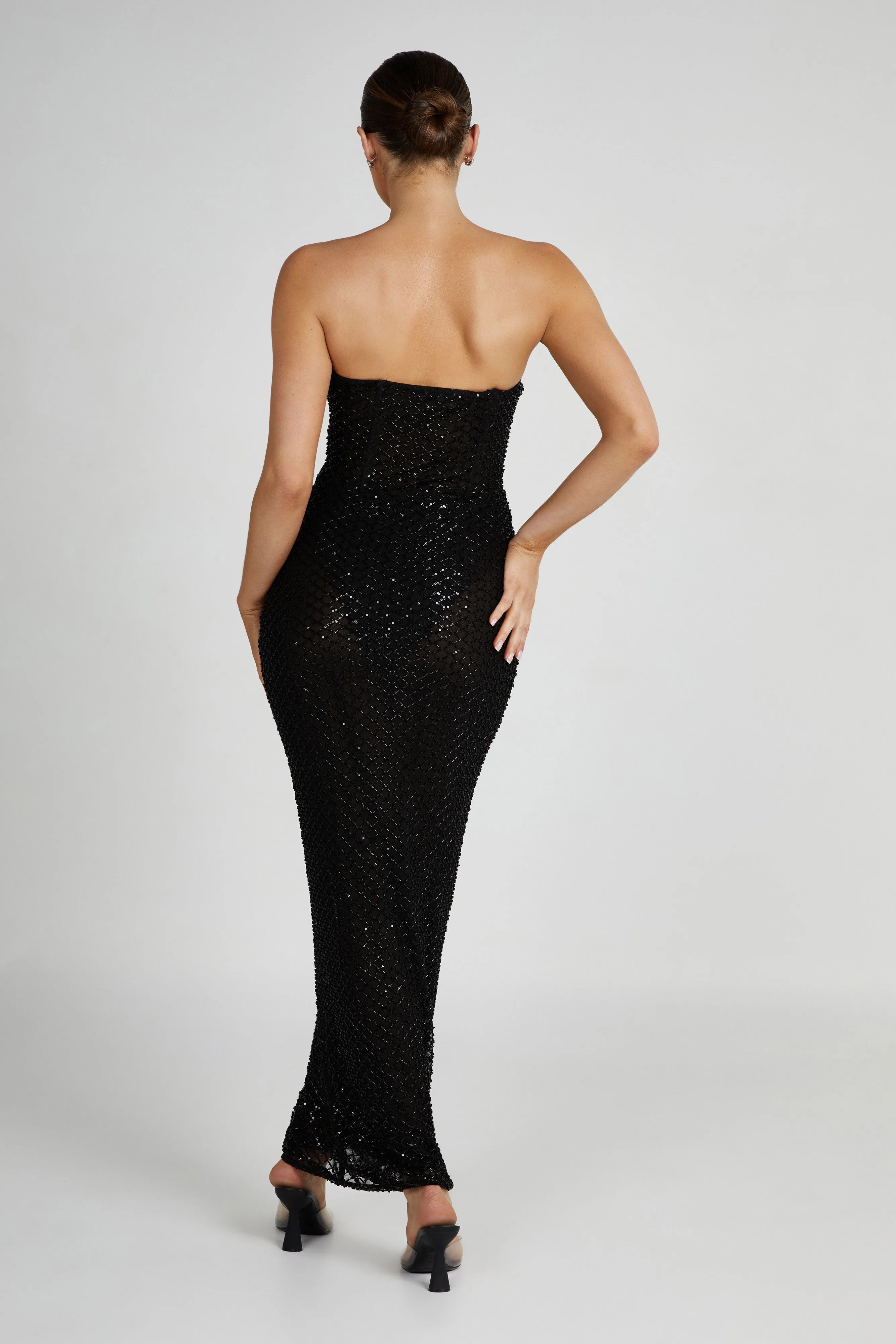 Gemma Strapless Sequin Maxi Dress - Black sold by Meshki product image thumbnail 3