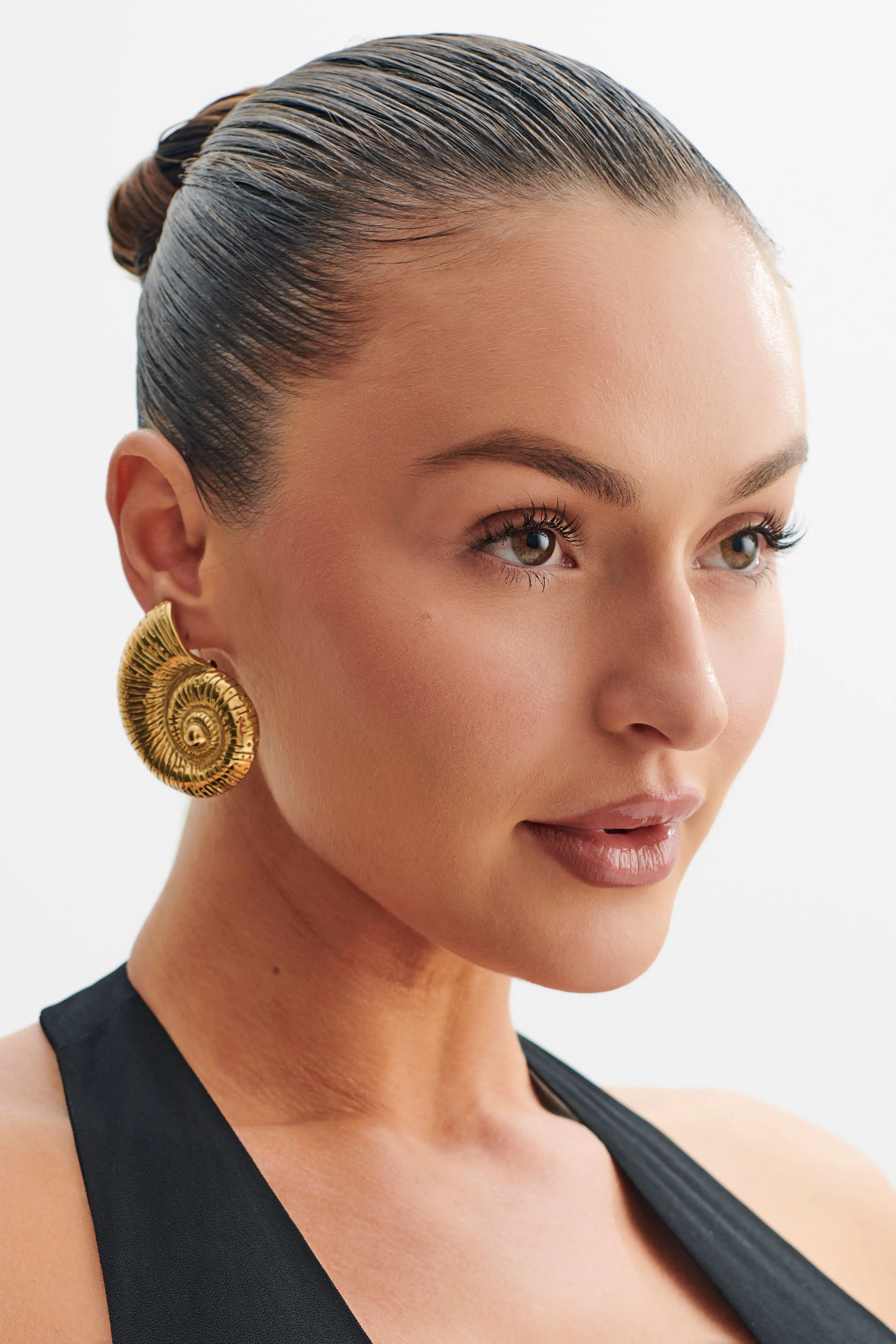 Siren Shell Earrings - Gold sold by Meshki product image thumbnail 5