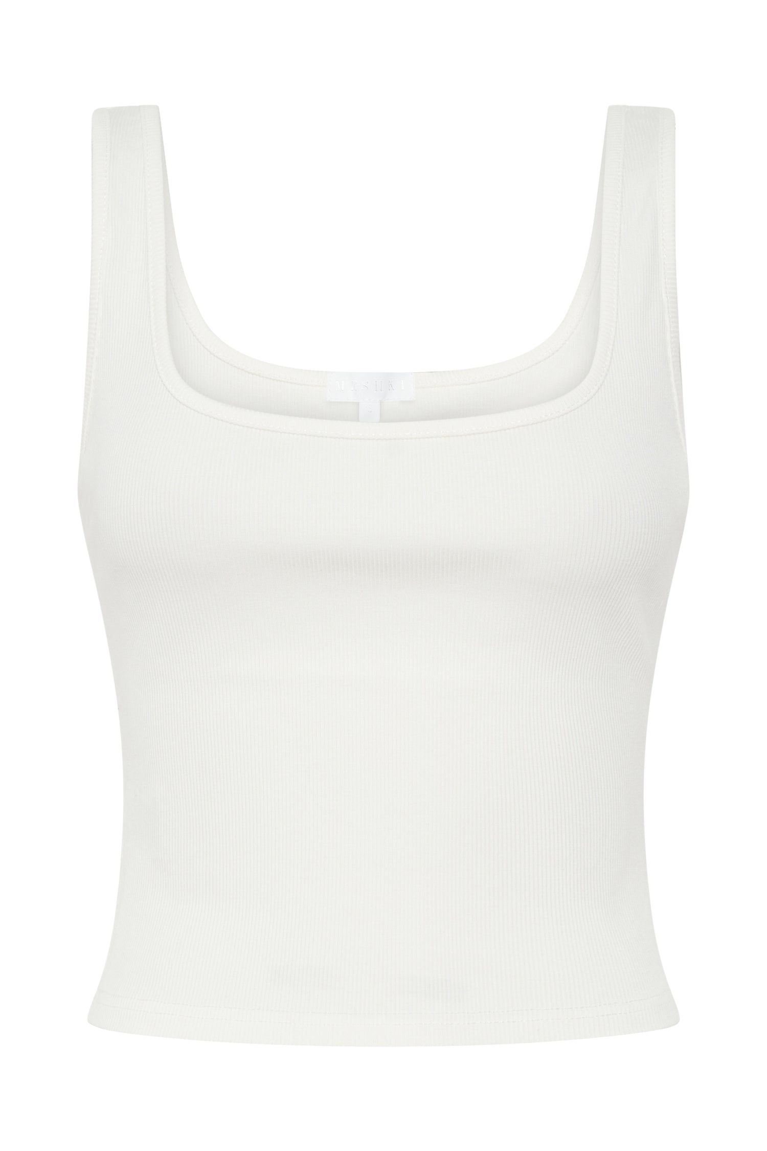 Meghan Square Neck Ribbed Top - White sold by Meshki product image thumbnail 9