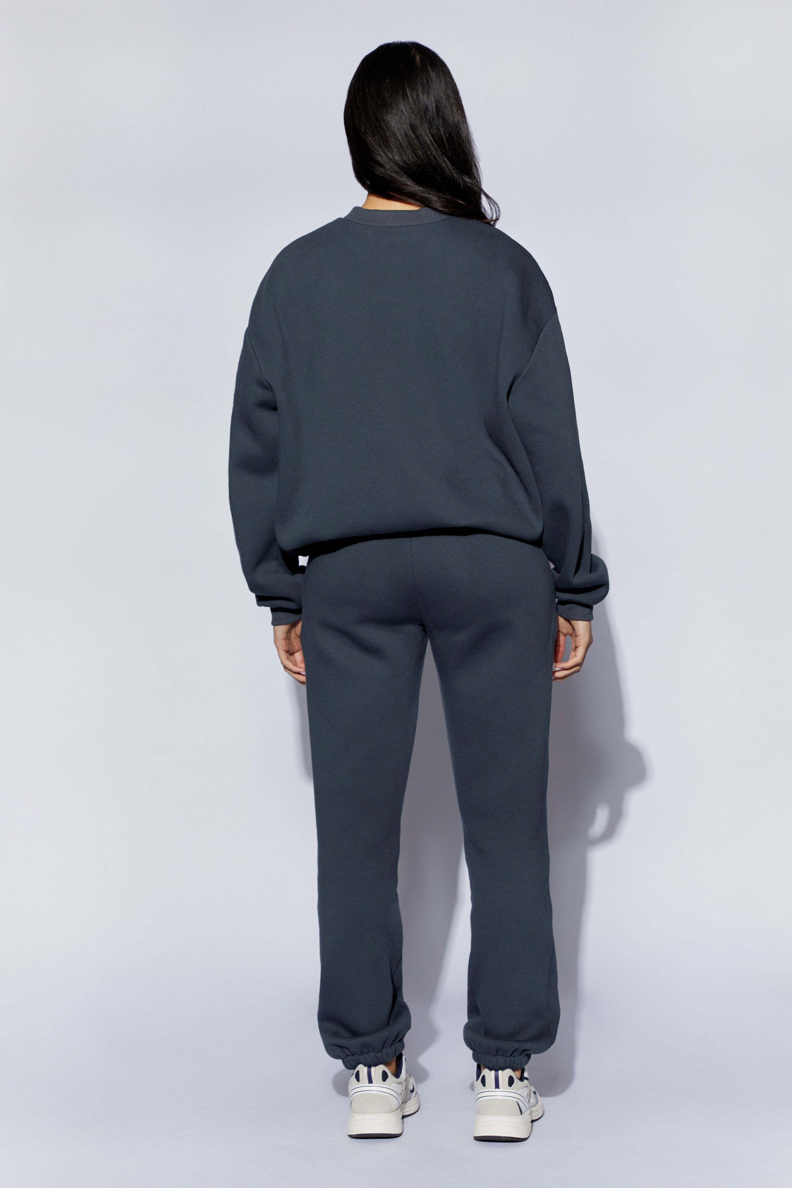 Emery Embossed Fleeceback Joggers - Charcoal sold by Meshki product image thumbnail 4