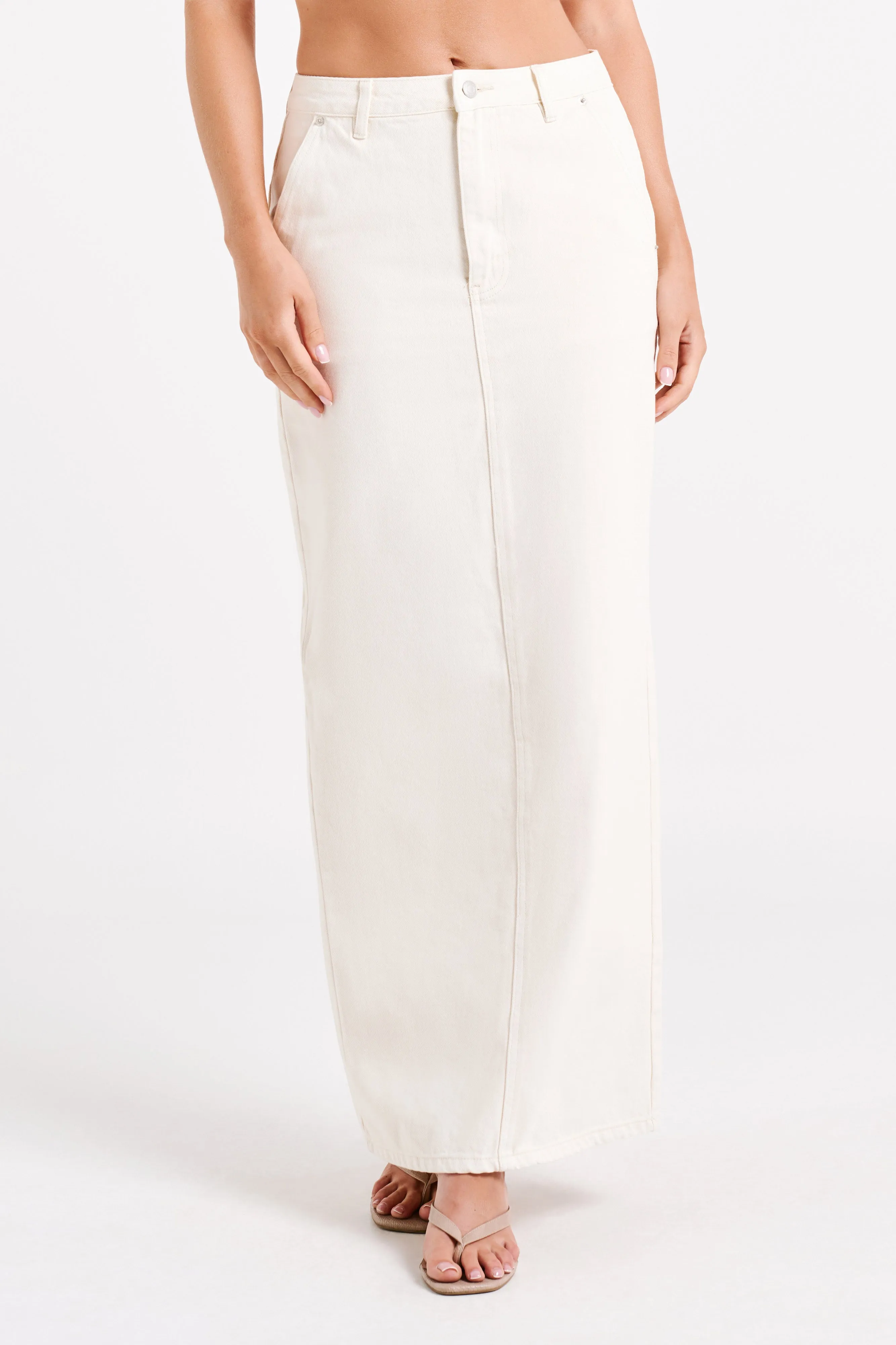 Illona Denim Maxi Skirt - Ecru sold by Meshki product image thumbnail 2