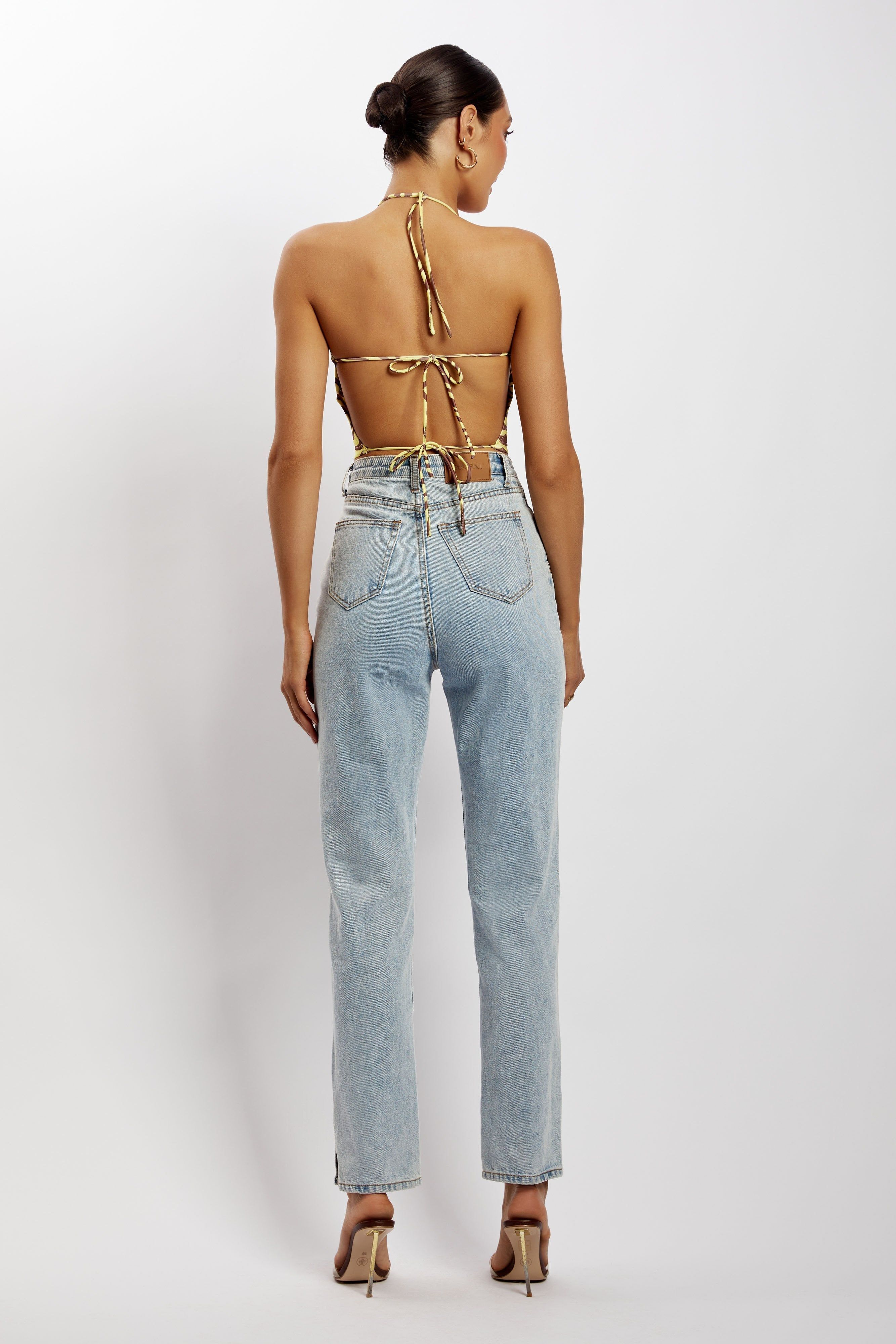 Joelle Halter Crop Top - Zebra Print sold by Meshki product image thumbnail 2