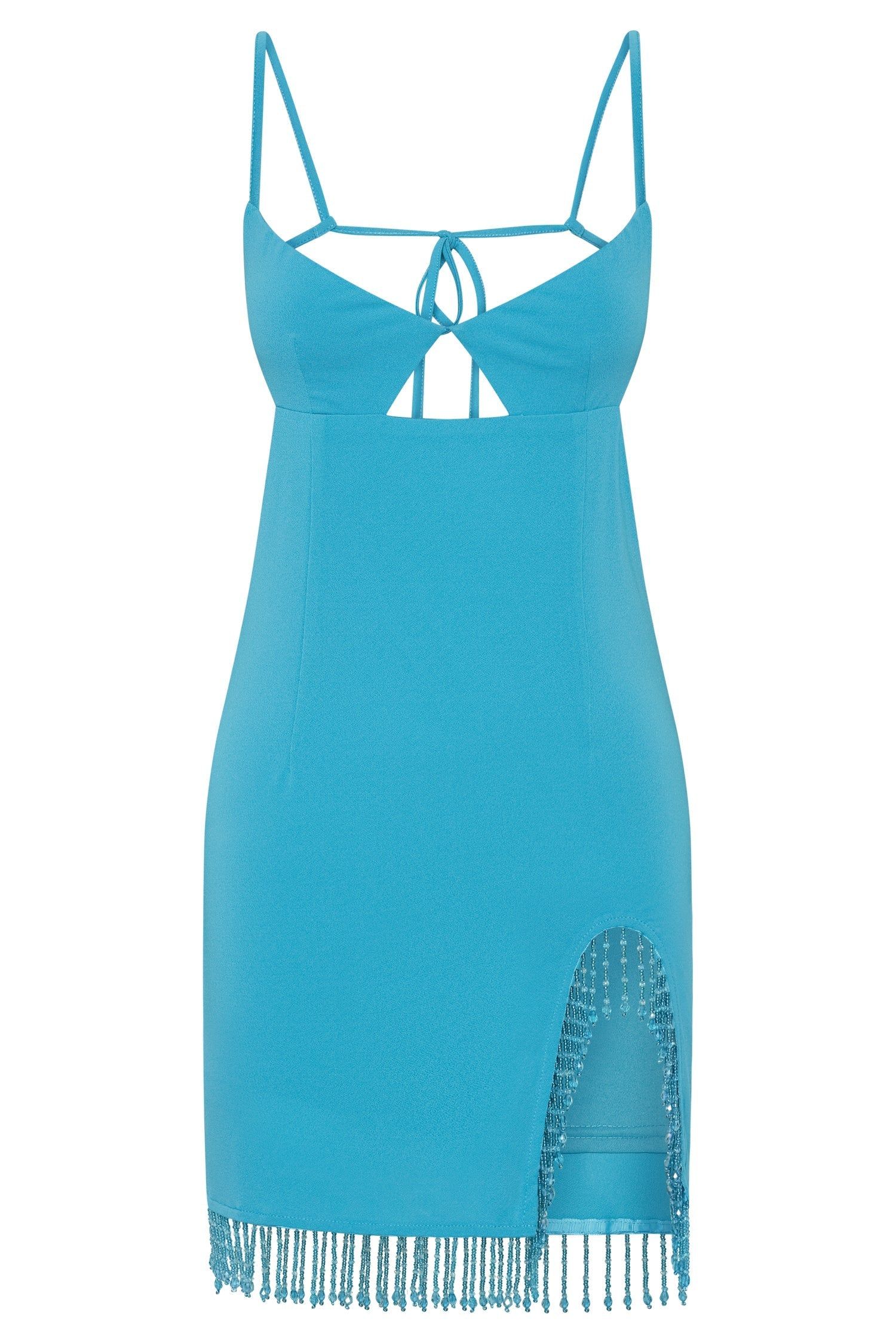 Darcie Fringe Mini Dress - Aqua sold by Meshki product image thumbnail 11
