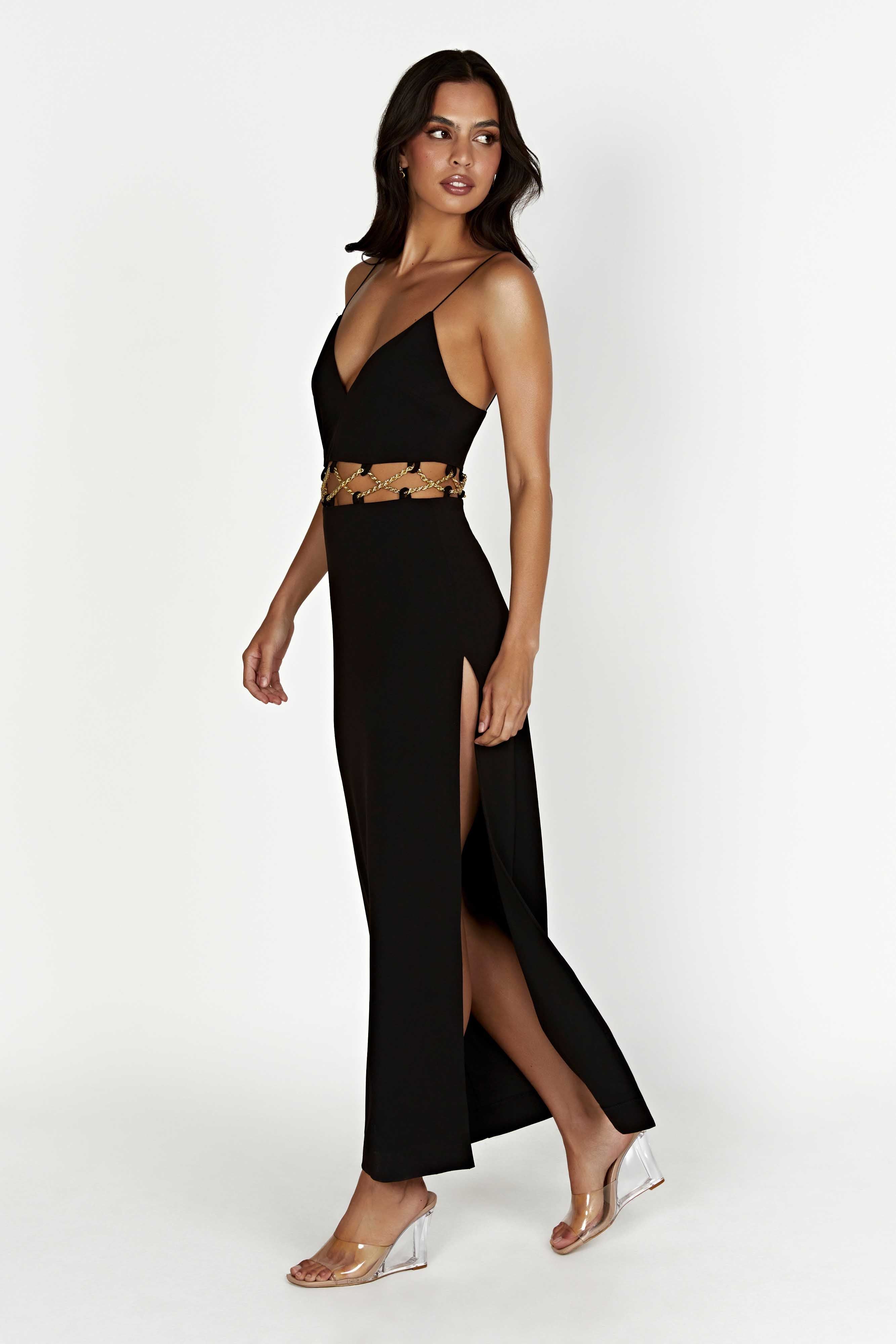 Jacqueline Chain Maxi Dress - Black sold by Meshki