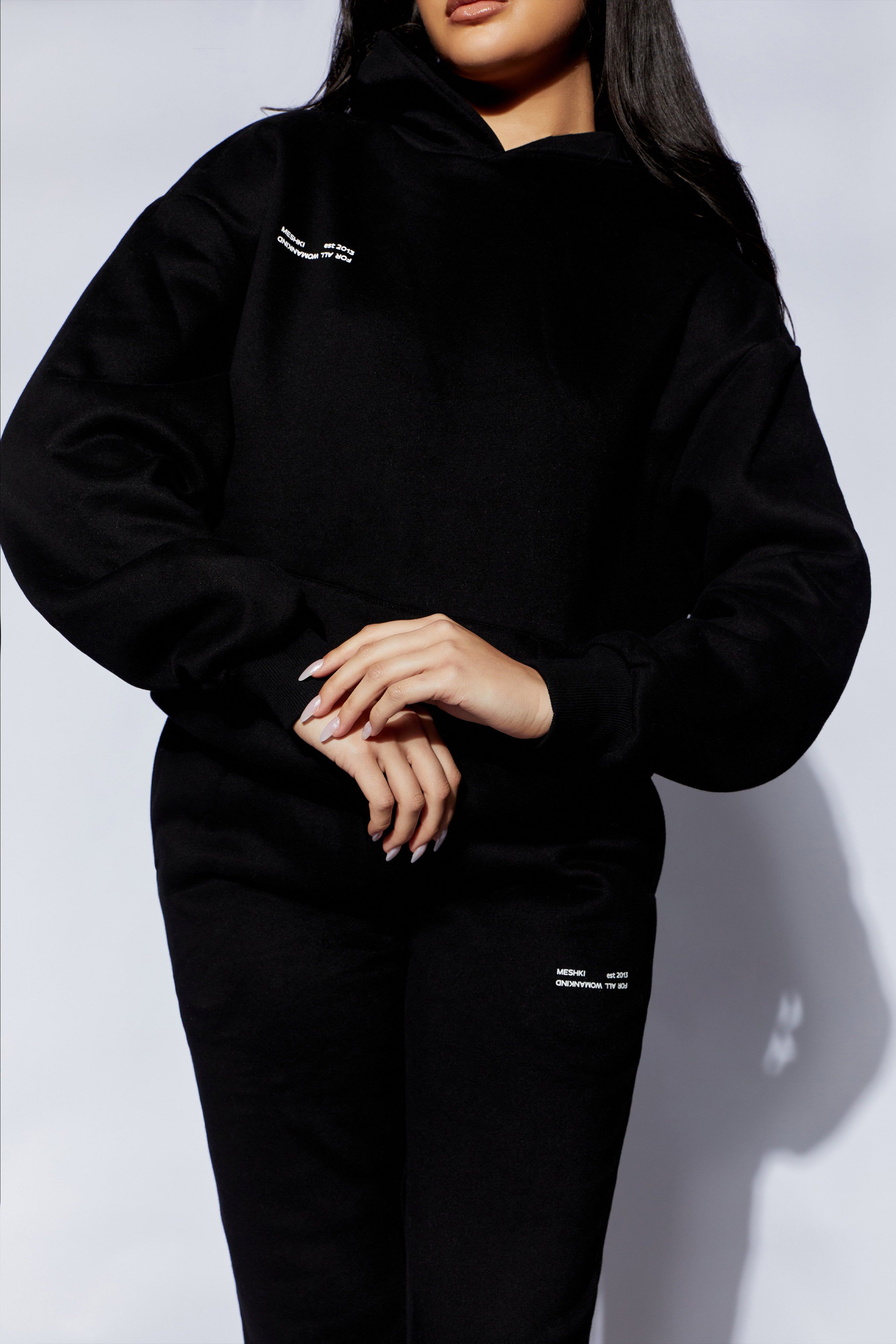Bree Oversized Fleeceback Hoodie - Black sold by Meshki product image thumbnail 5
