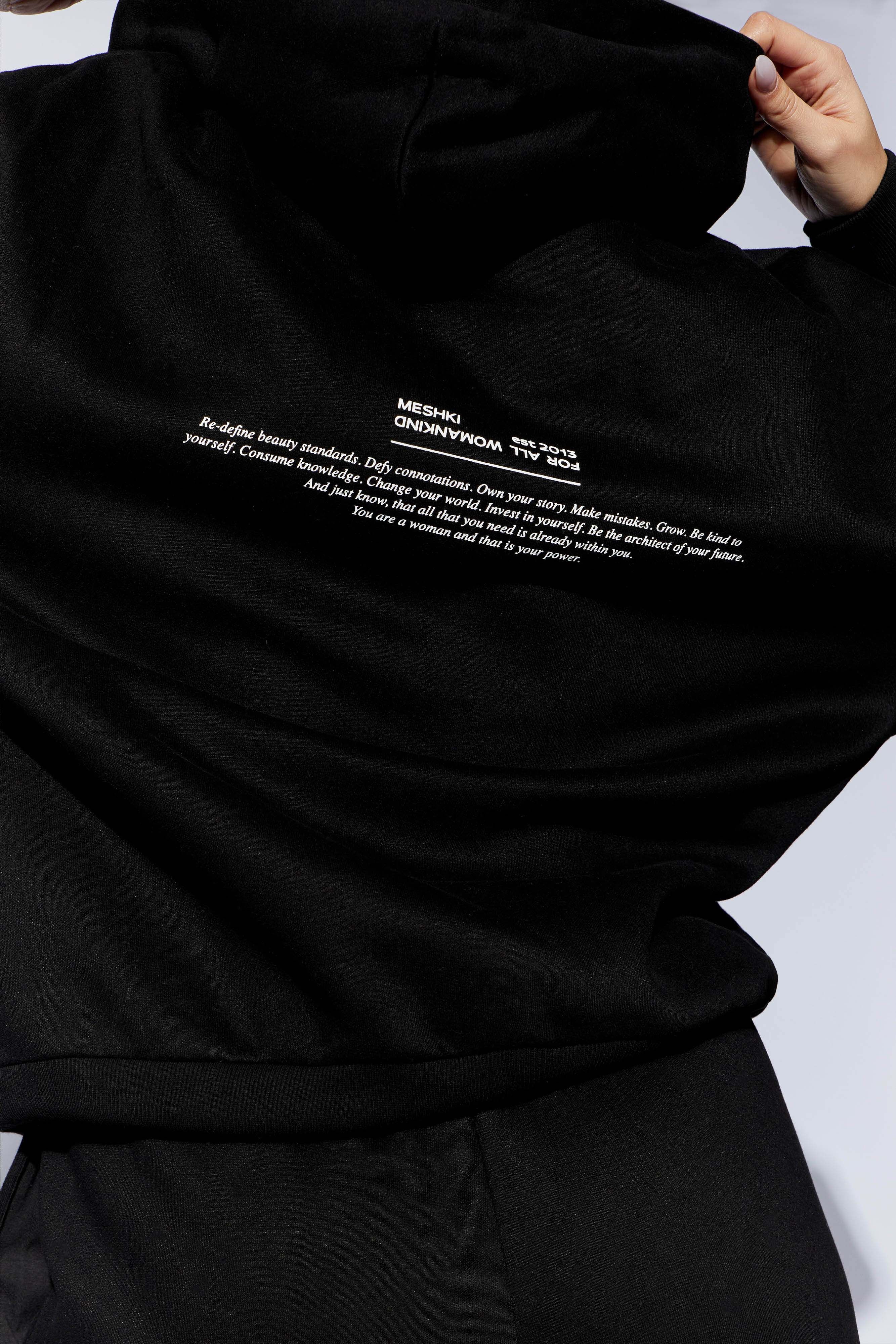 Bree Oversized Fleeceback Hoodie - Black sold by Meshki product image thumbnail 2