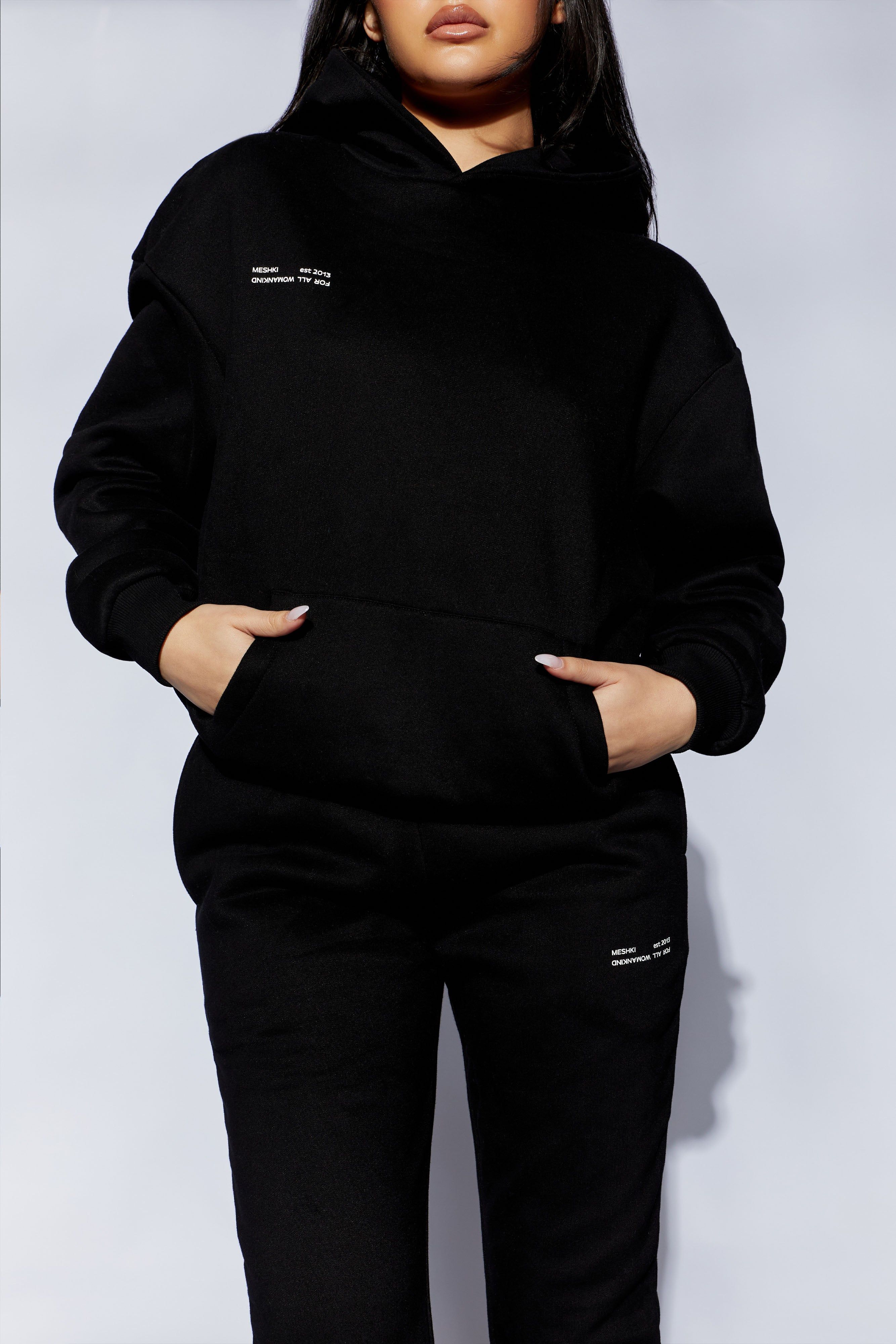 Bree Oversized Fleeceback Hoodie - Black sold by Meshki product image thumbnail 3