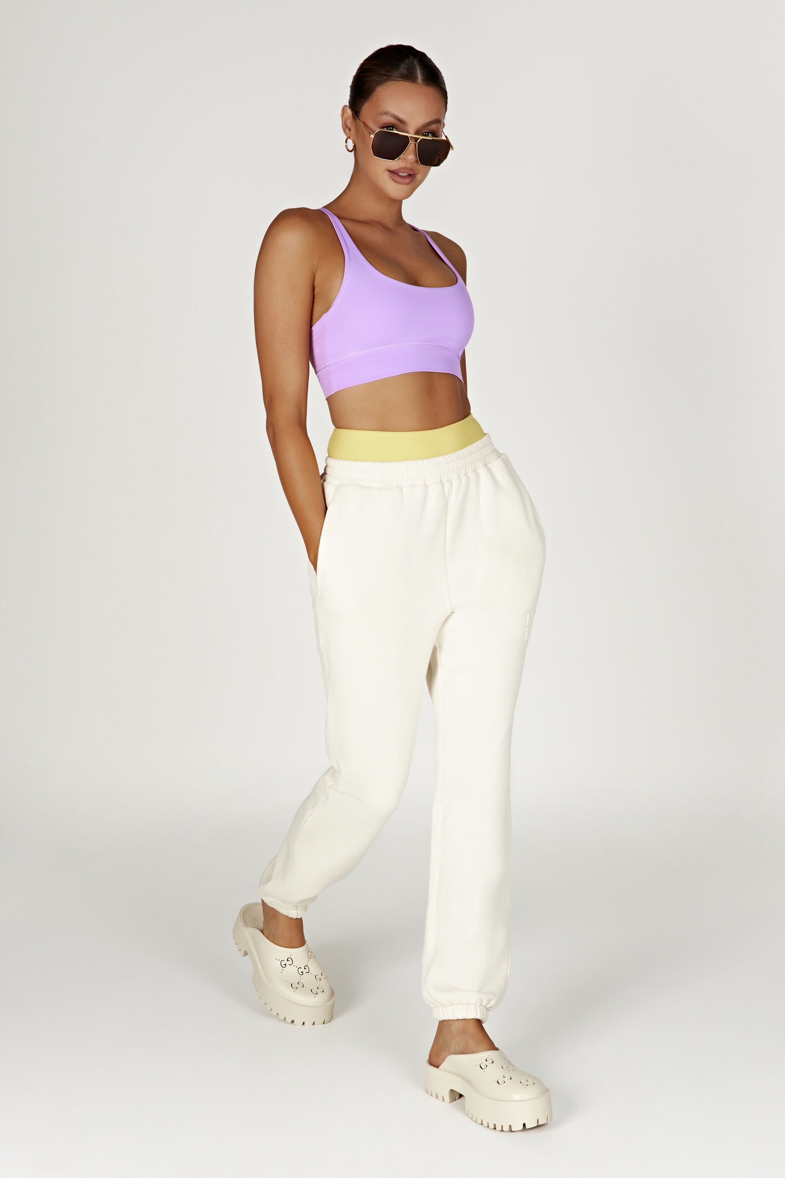 Elise V Back Cami Crop Top - Lilac sold by Meshki product image thumbnail 9