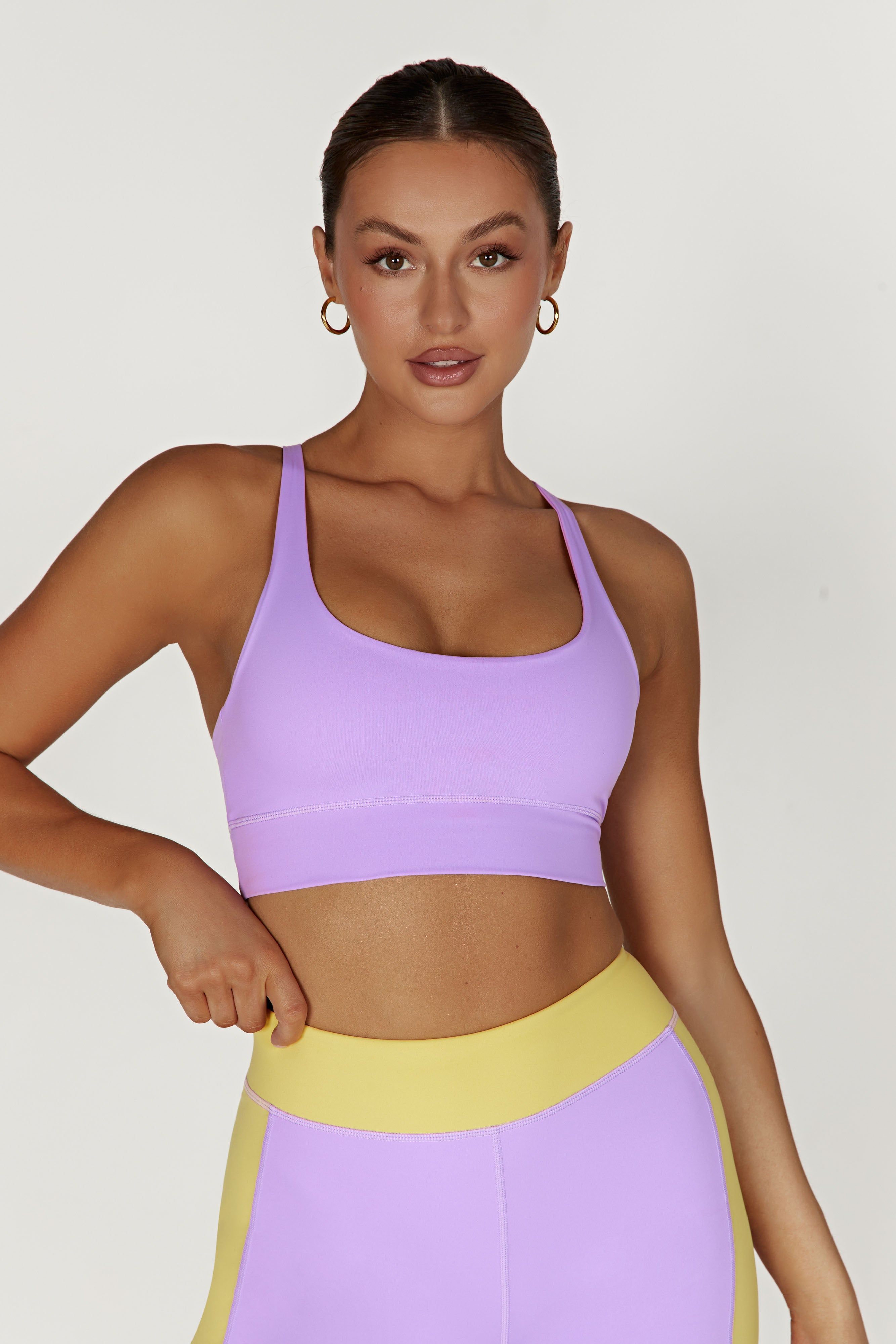 Elise V Back Cami Crop Top - Lilac sold by Meshki product image thumbnail 6