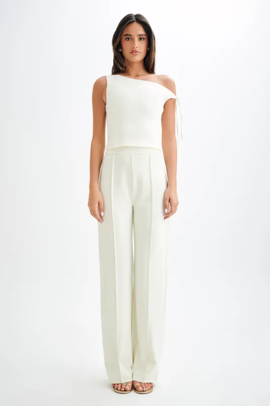 Allanah Straight Leg Pant - Ivory sold by Meshki