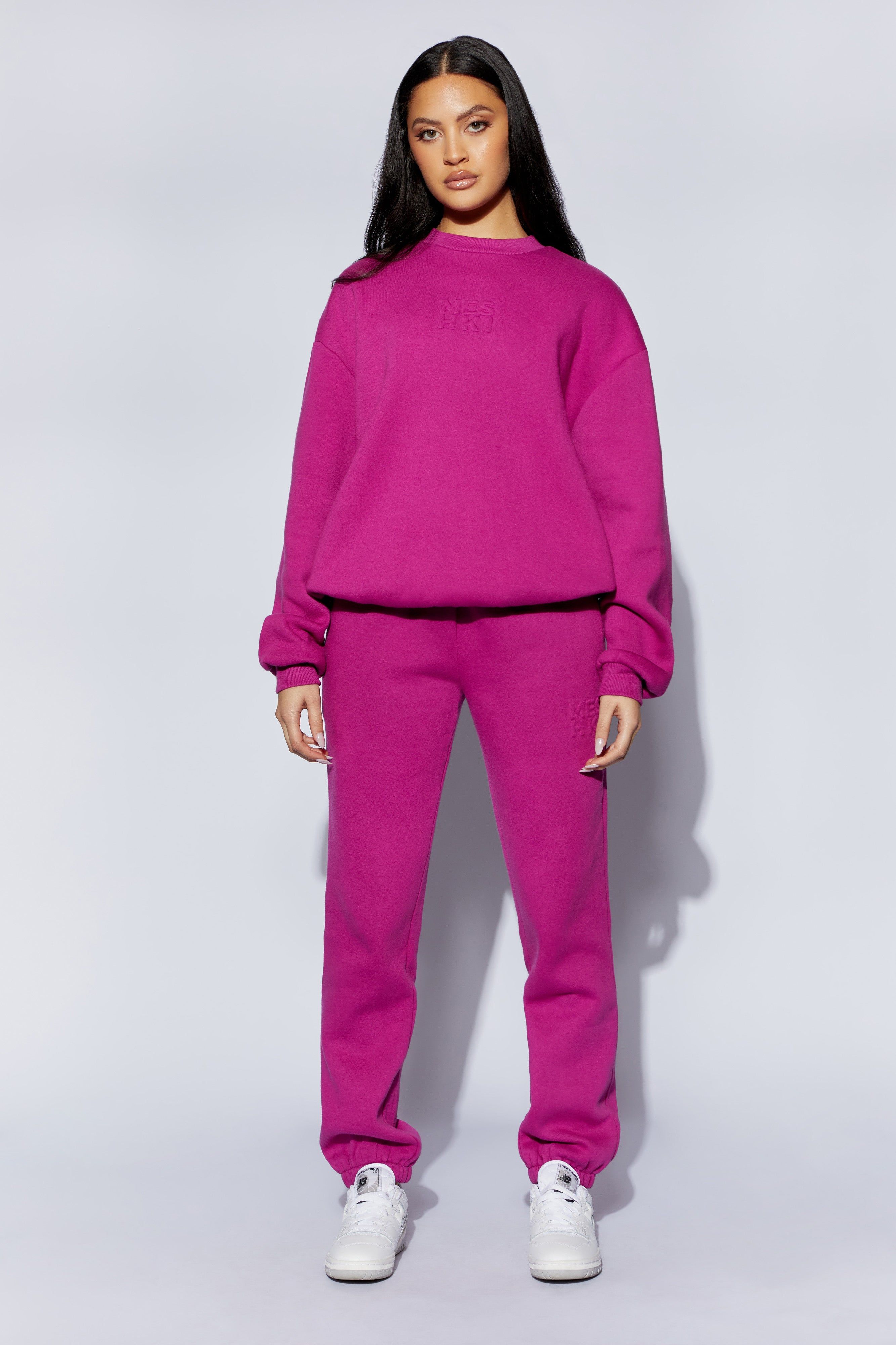 Sutton Embossed Fleeceback Crewneck - Violet sold by Meshki product image thumbnail 7