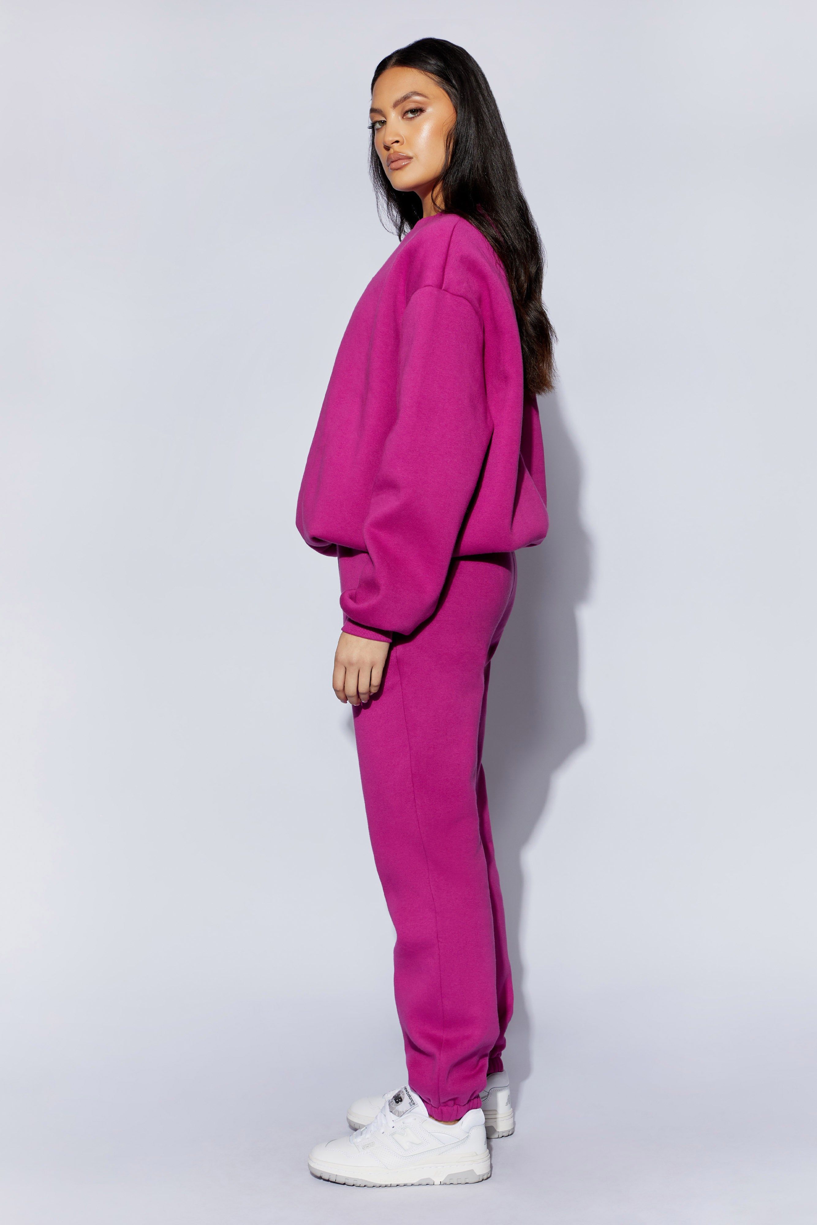 Sutton Embossed Fleeceback Crewneck - Violet sold by Meshki product image thumbnail 5