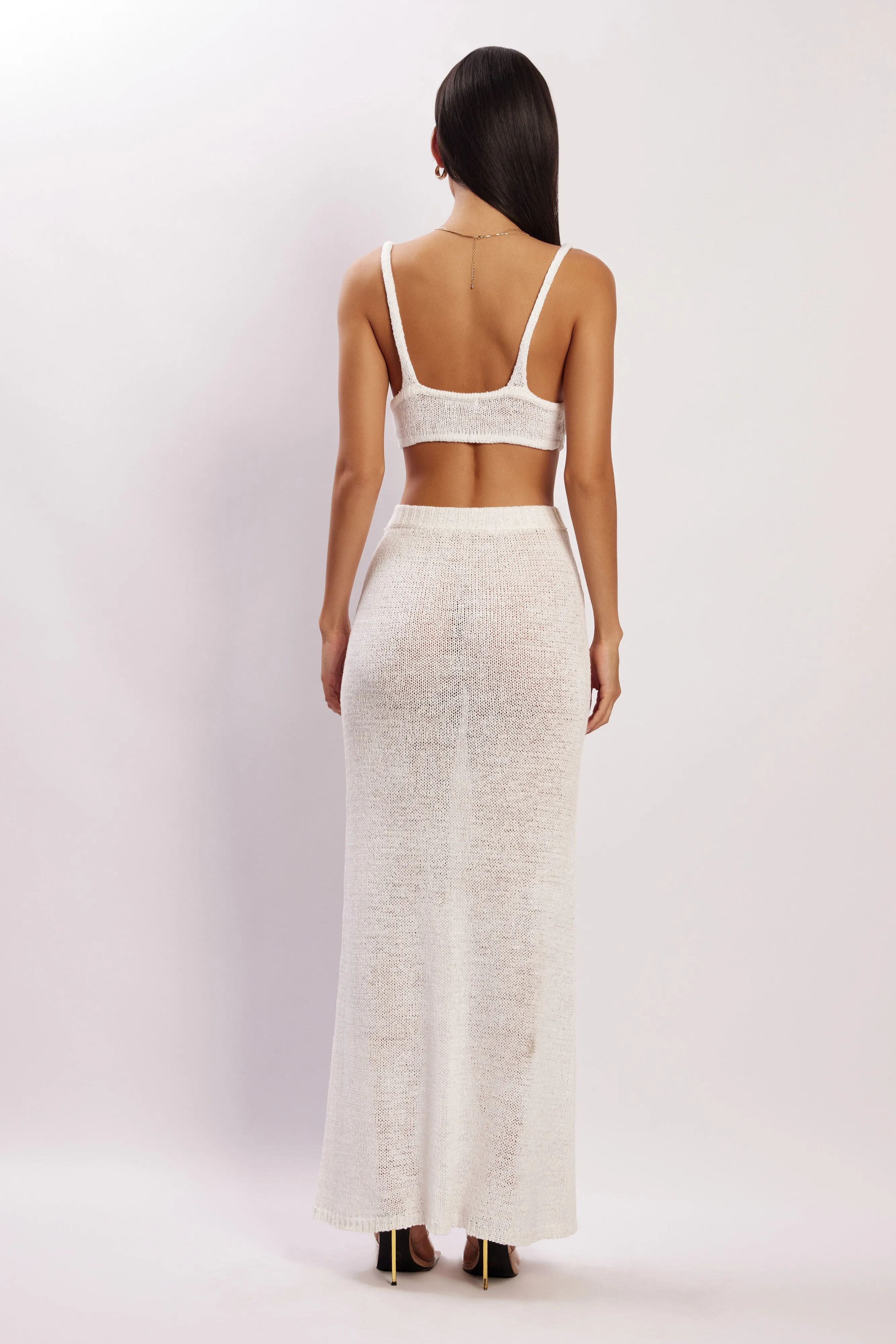 Mary Knit Maxi Skirt - White sold by Meshki product image thumbnail 2