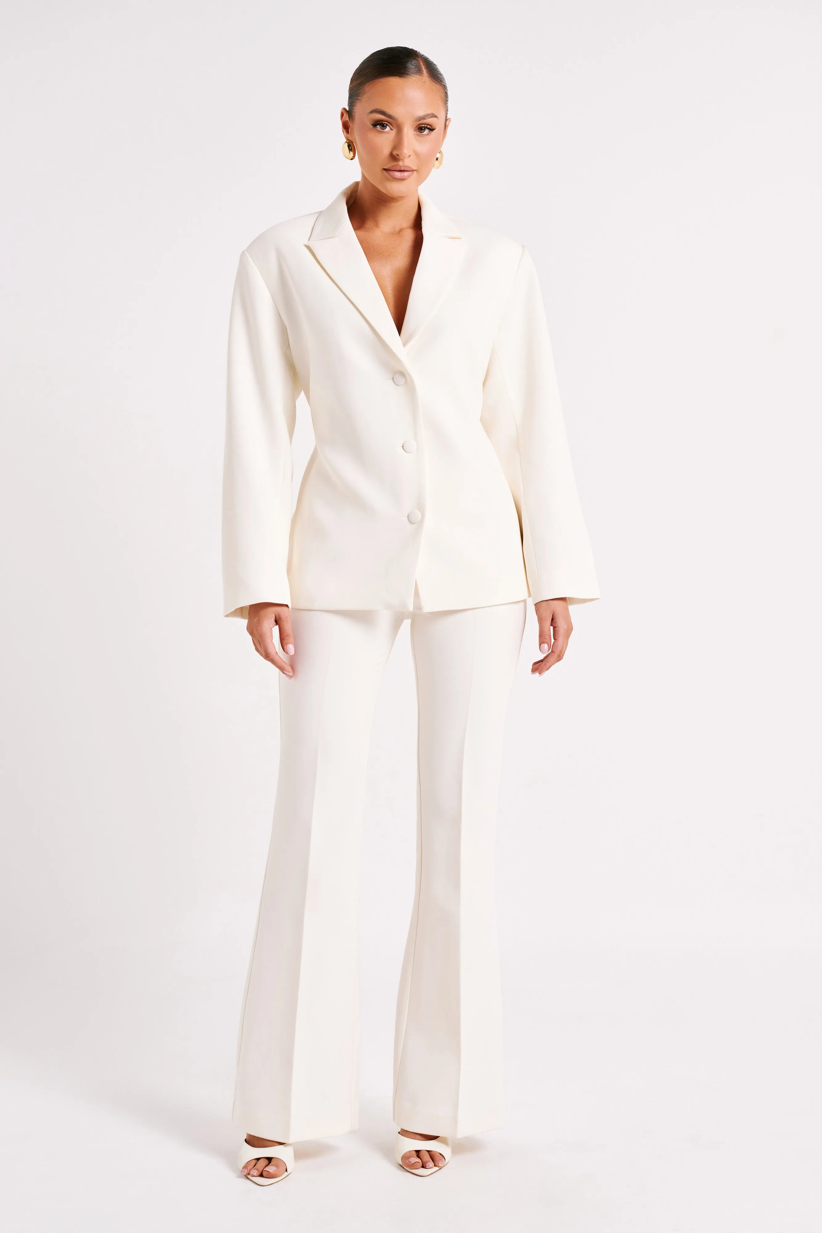 Addie Suiting Blazer - Ivory sold by Meshki
