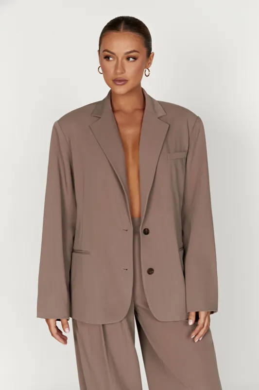 Simone Oversized Blazer - Coco sold by Meshki