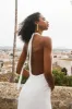 Caity Ribbed Halter Maxi Dress - White sold by Meshki