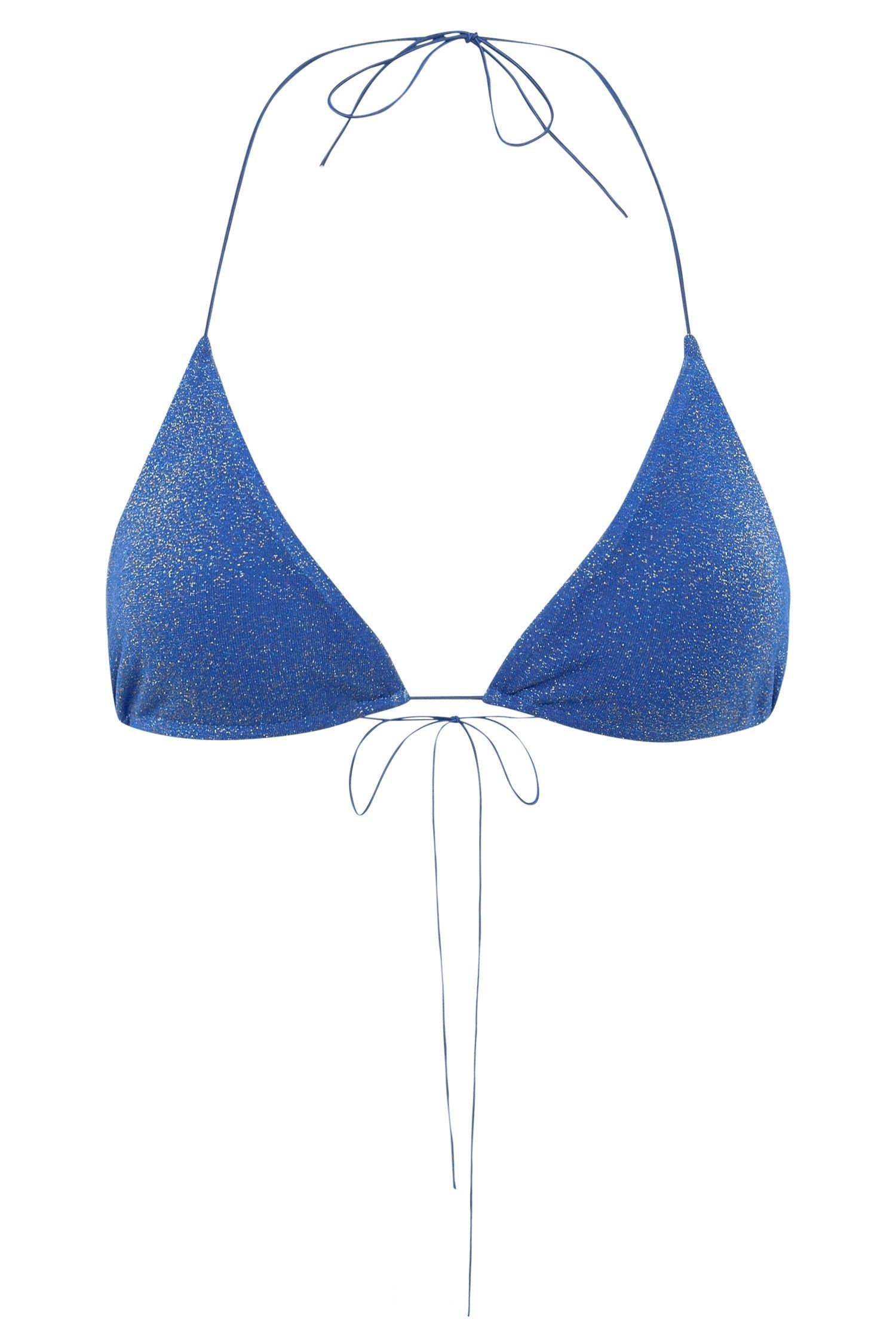 Ariel Triangle Tie Up Bikini Top - Cobalt Sparkle sold by Meshki product image thumbnail 6