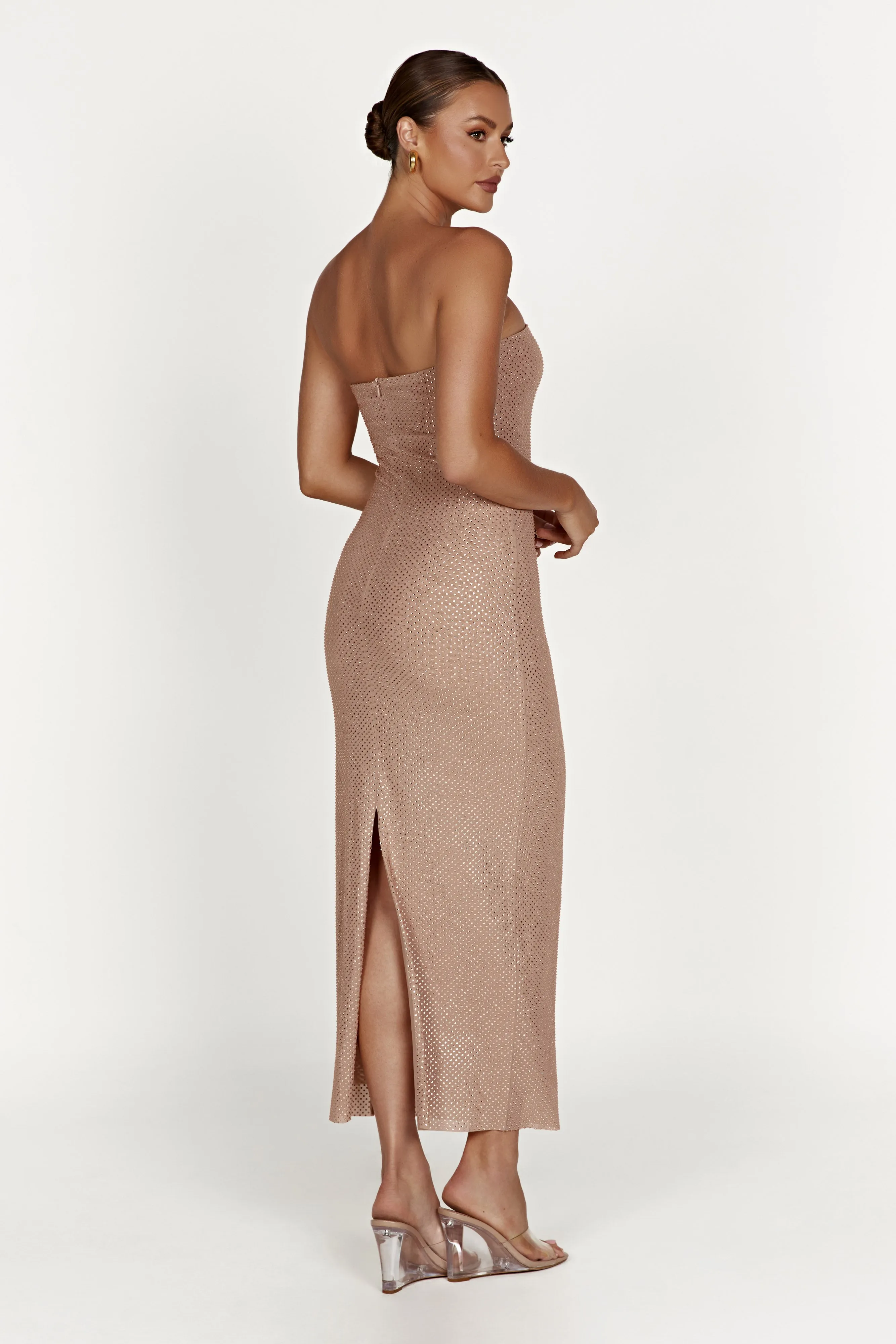 Waverly Strapless Diamante Midi Dress - Nude sold by Meshki product image thumbnail 2