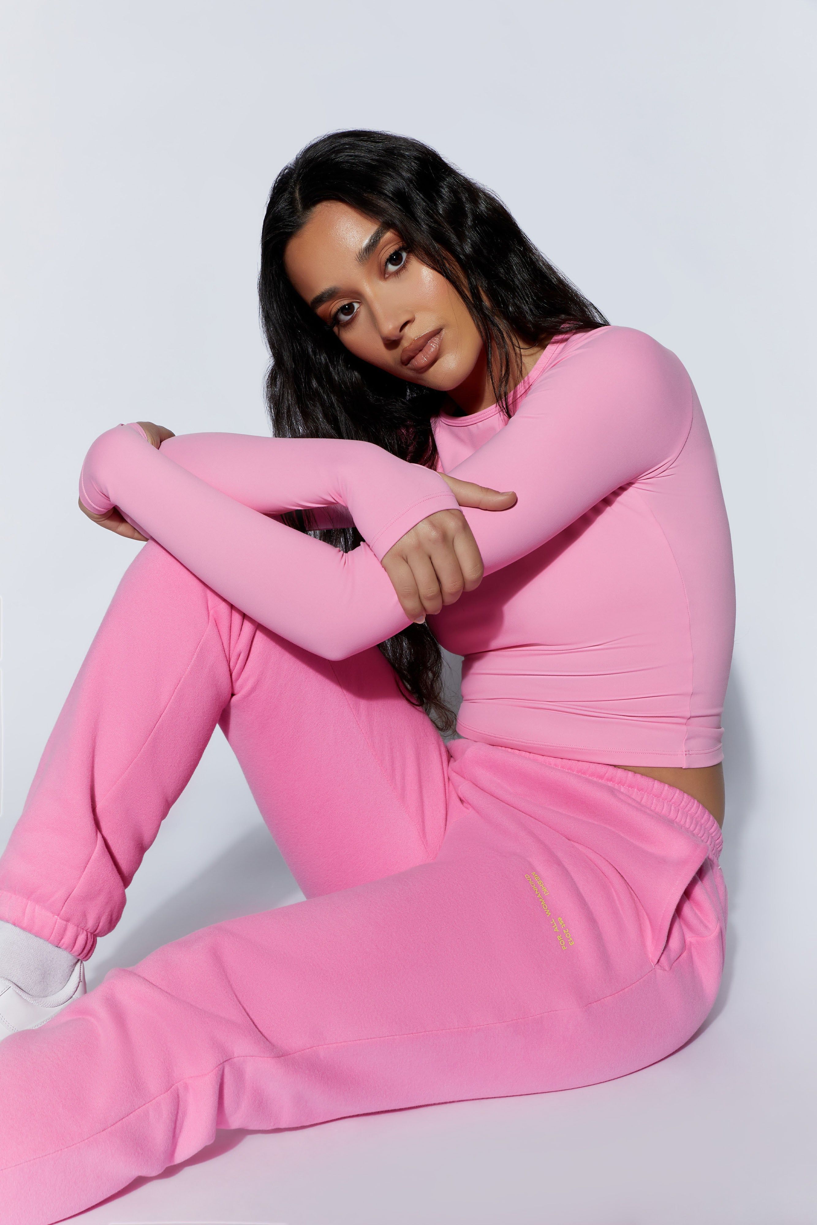 Camille Oversized Fleeceback Jogger - Candy Pink sold by Meshki product image thumbnail 7