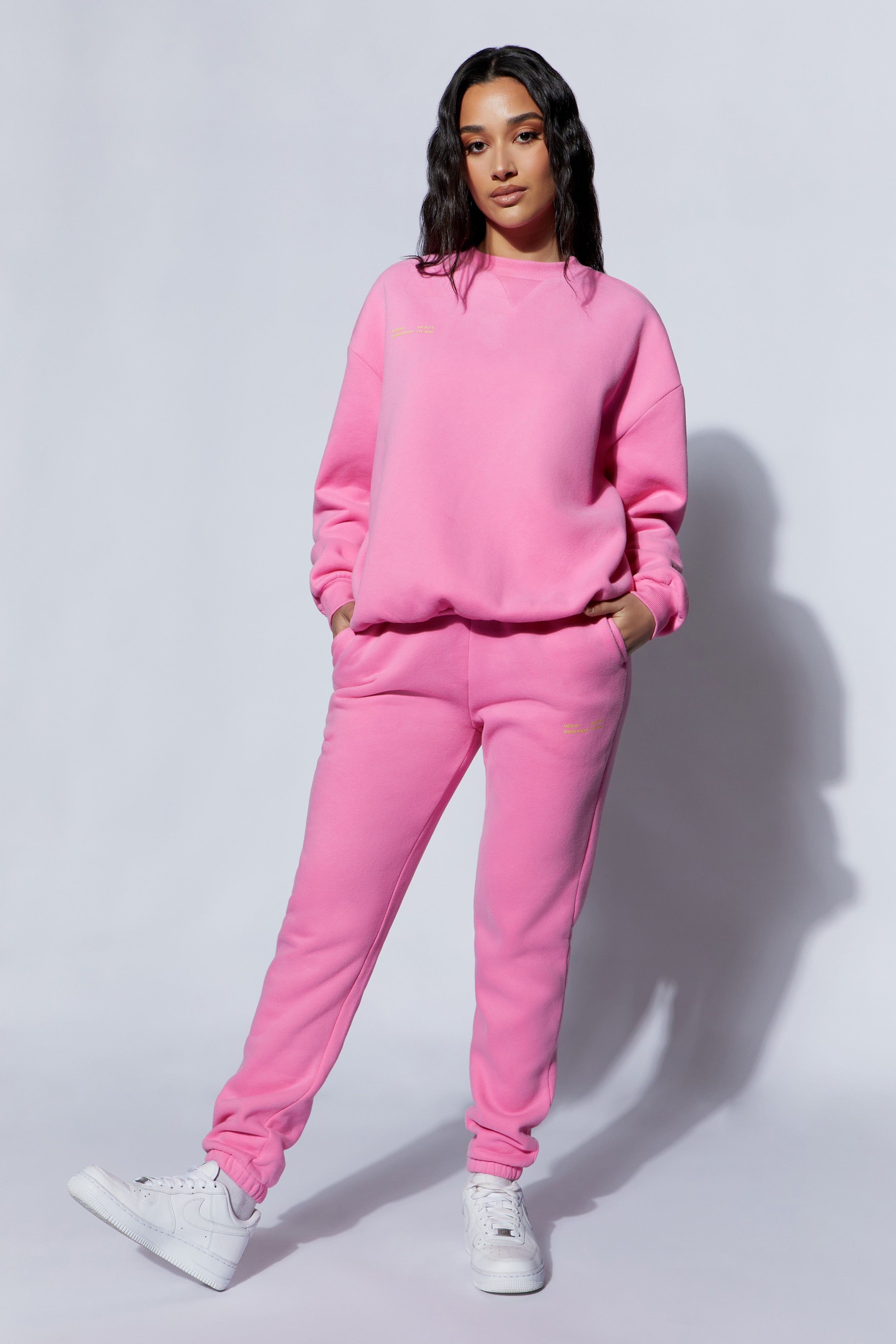 Camille Oversized Fleeceback Jogger - Candy Pink sold by Meshki product image thumbnail 4