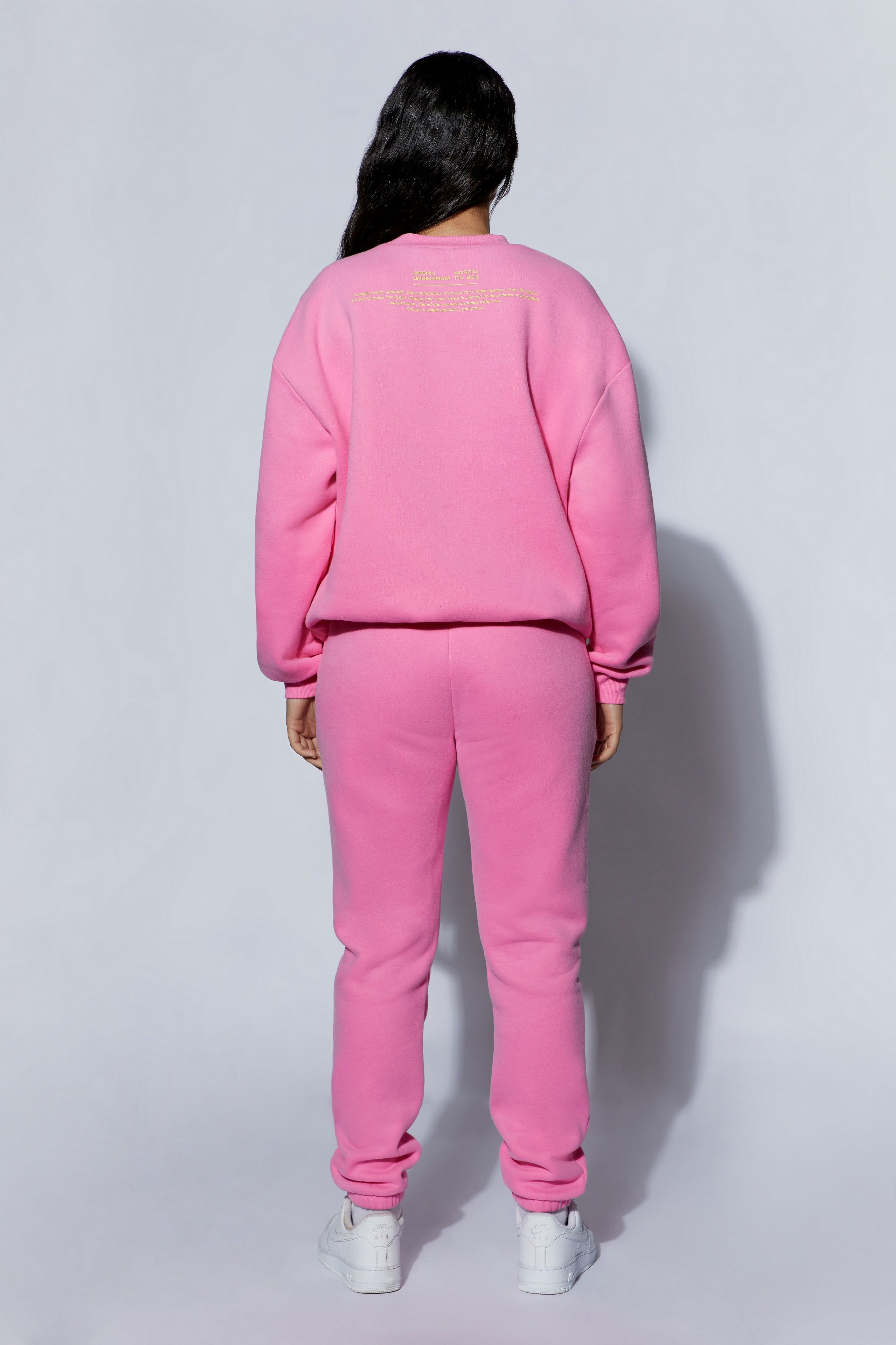 Camille Oversized Fleeceback Jogger - Candy Pink sold by Meshki product image thumbnail 2