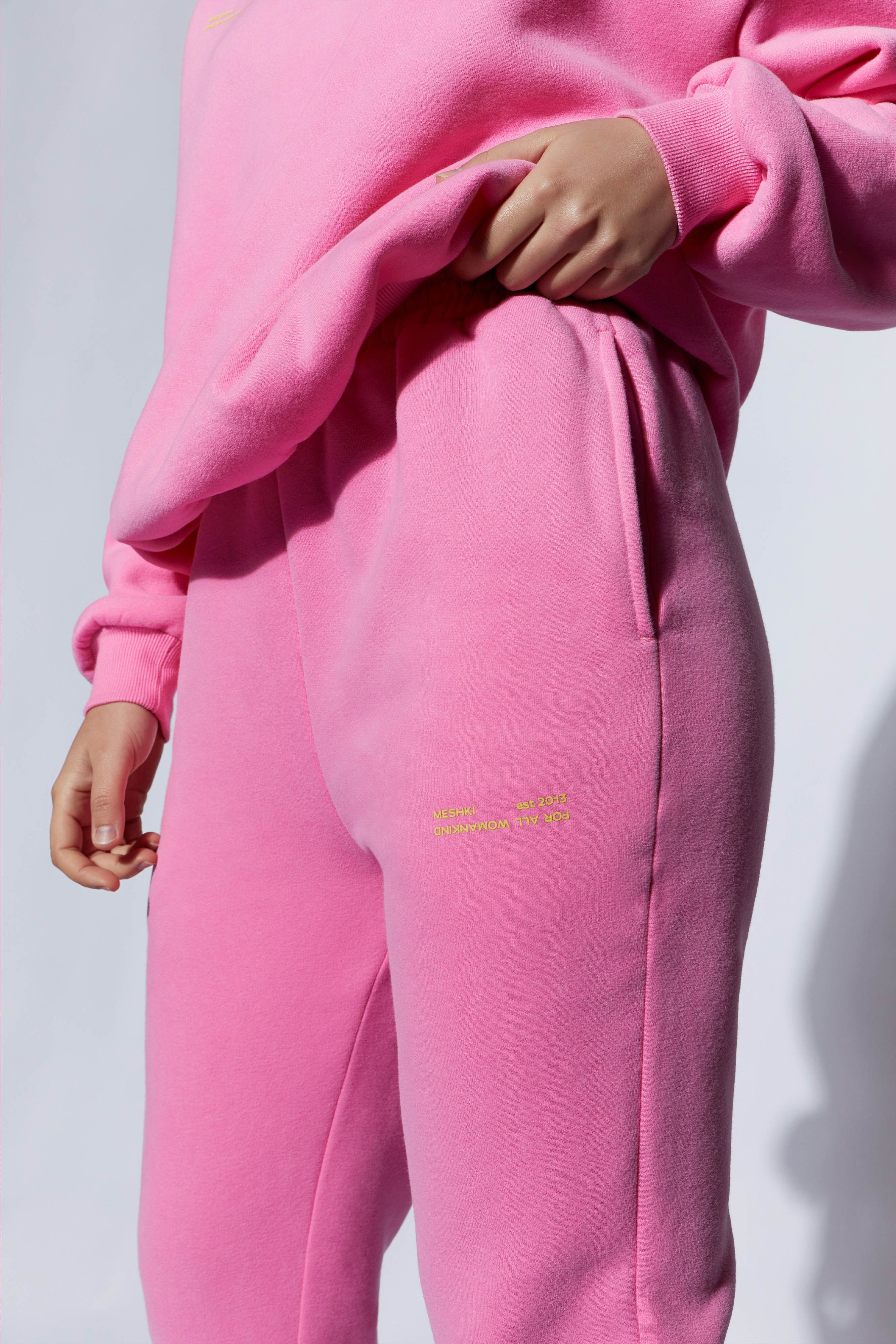 Camille Oversized Fleeceback Jogger - Candy Pink sold by Meshki product image thumbnail 3