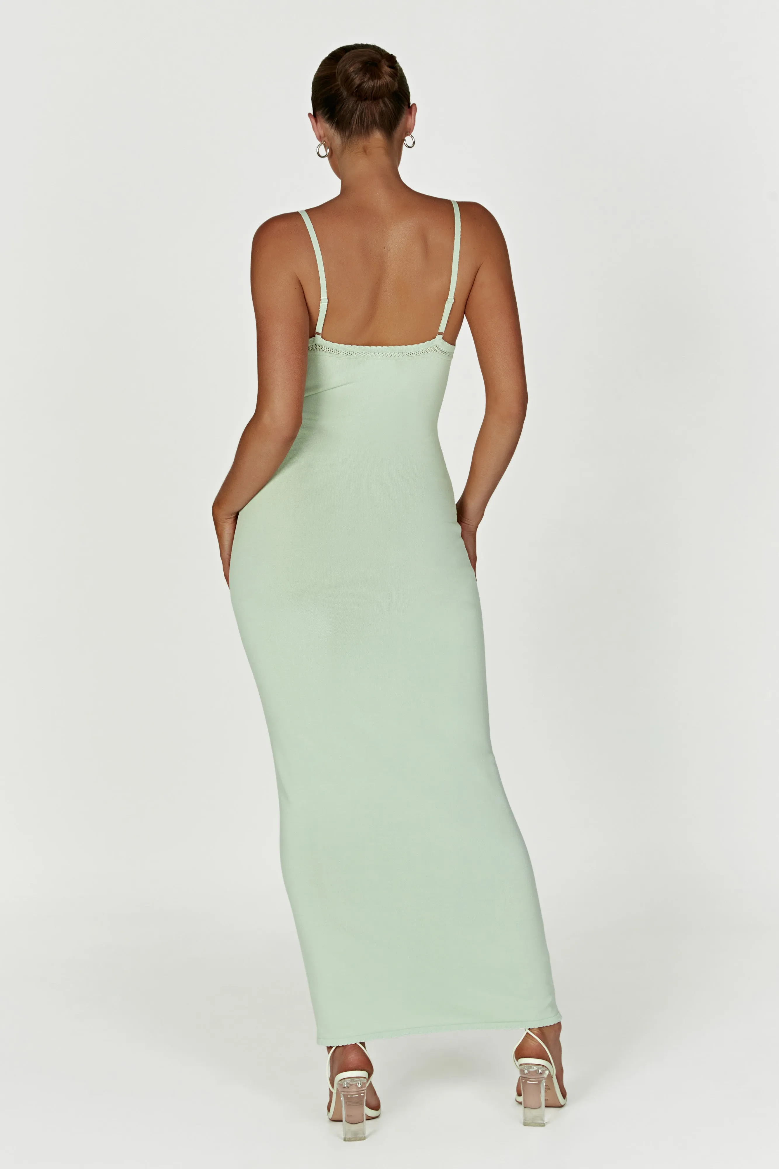 Maia Pointelle Knit Maxi Dress - Pistachio Green sold by Meshki product image thumbnail 3