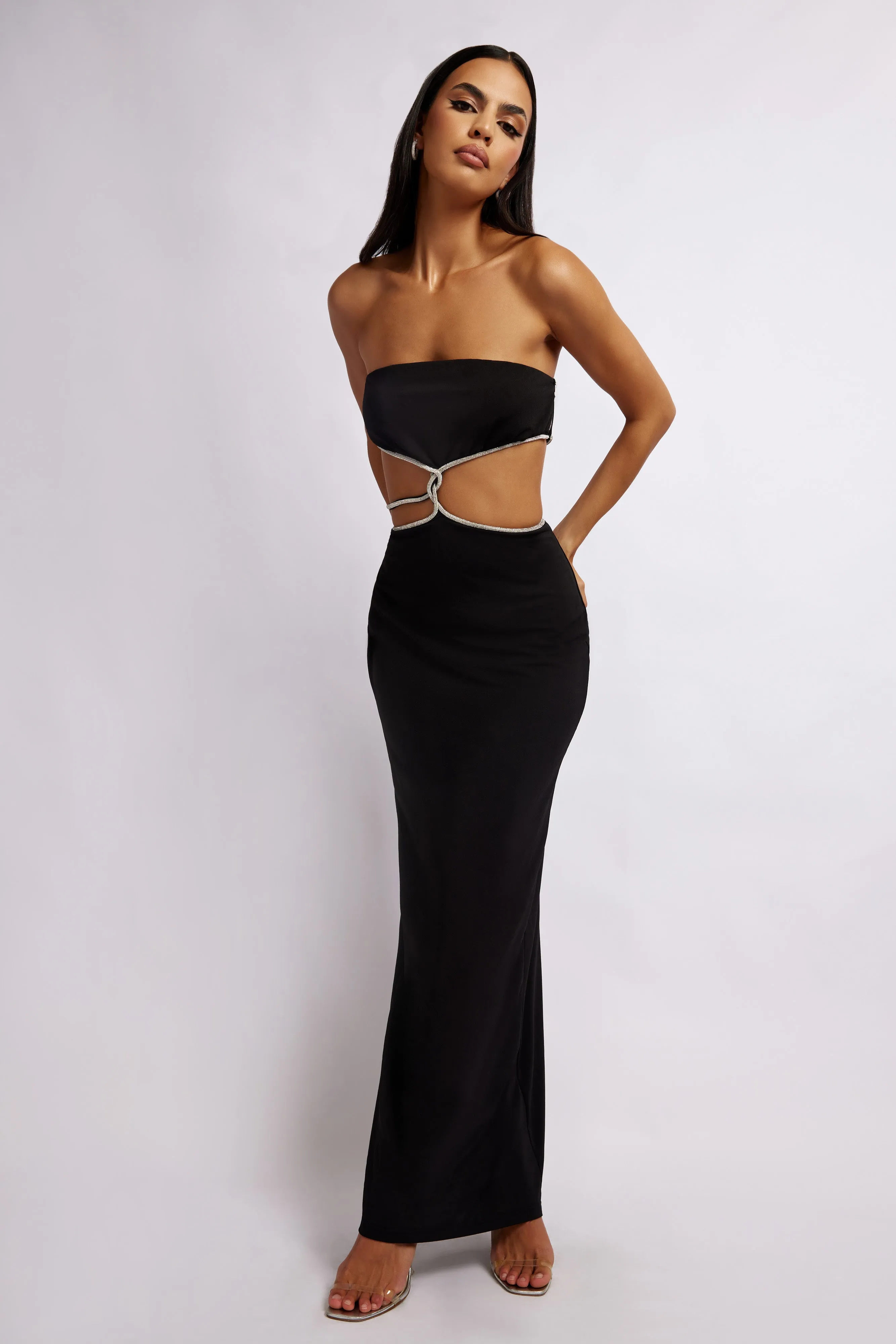Billie Strapless Maxi Dress - Black sold by Meshki product image thumbnail 4