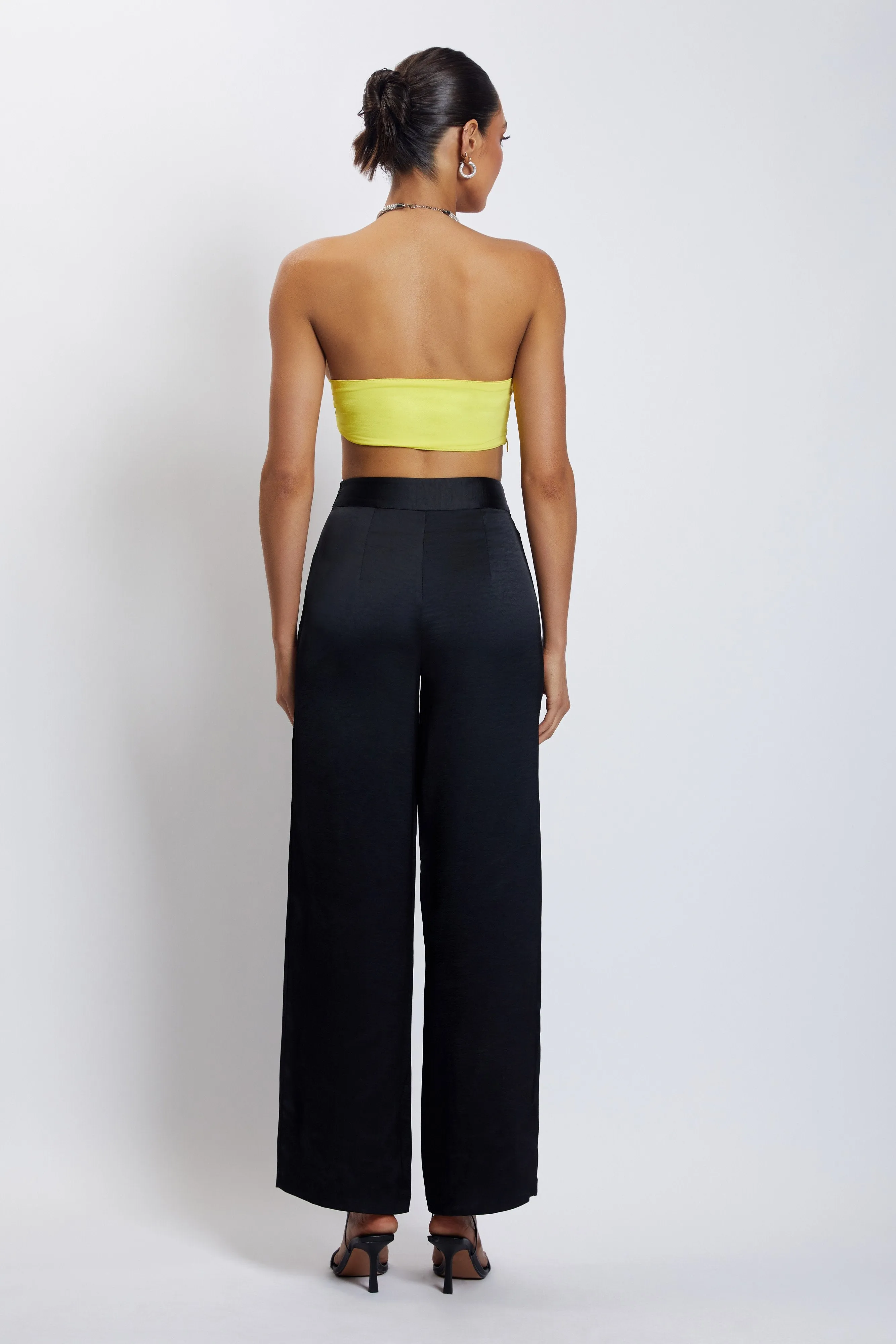 Lea Diamante Chain Halter Neck Crop Top - Yellow sold by Meshki product image thumbnail 5