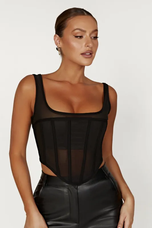 Delaney Corset Bustier - Black sold by Meshki