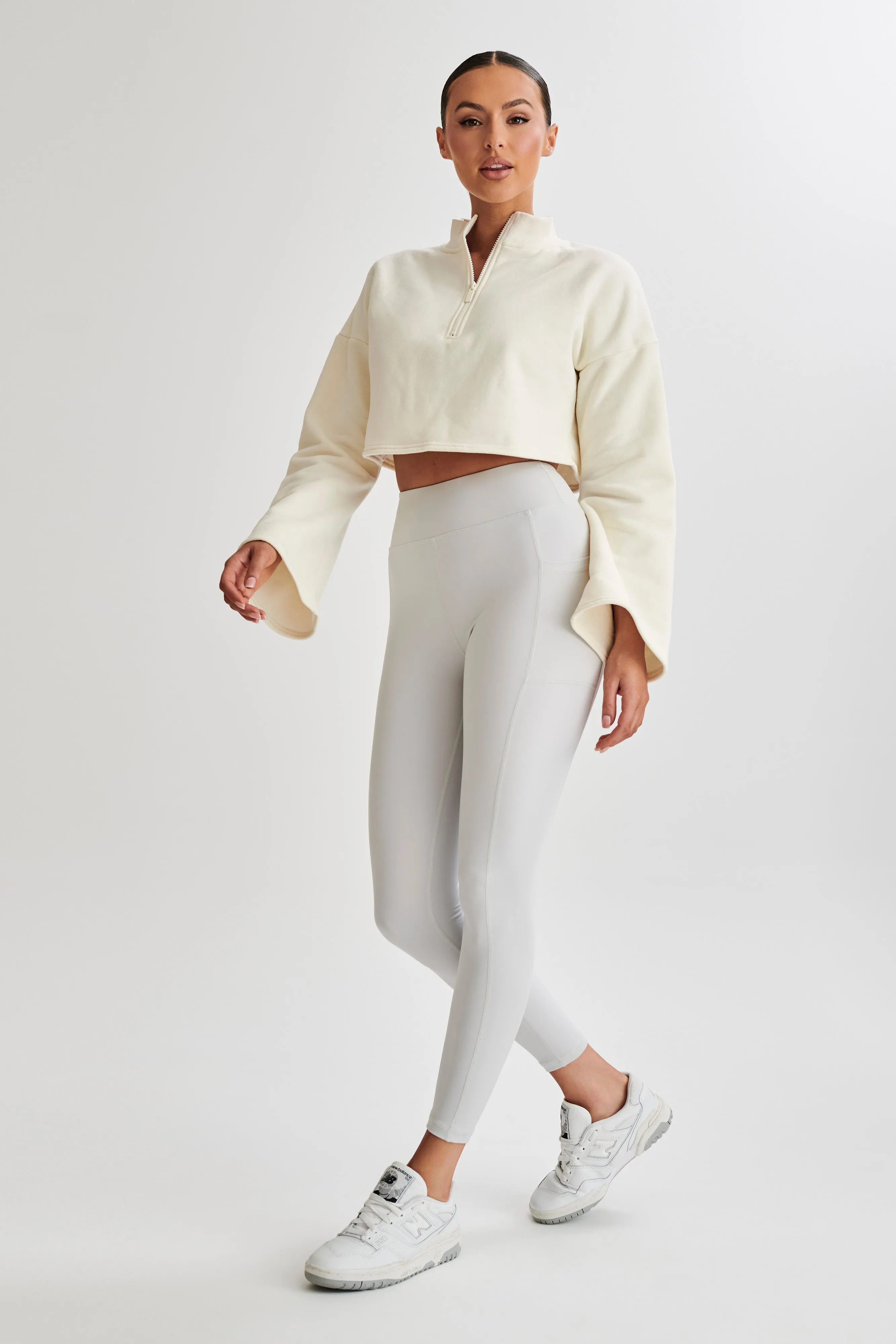 Dempsey Zip Flared Jumper - Bone sold by Meshki product image thumbnail 4