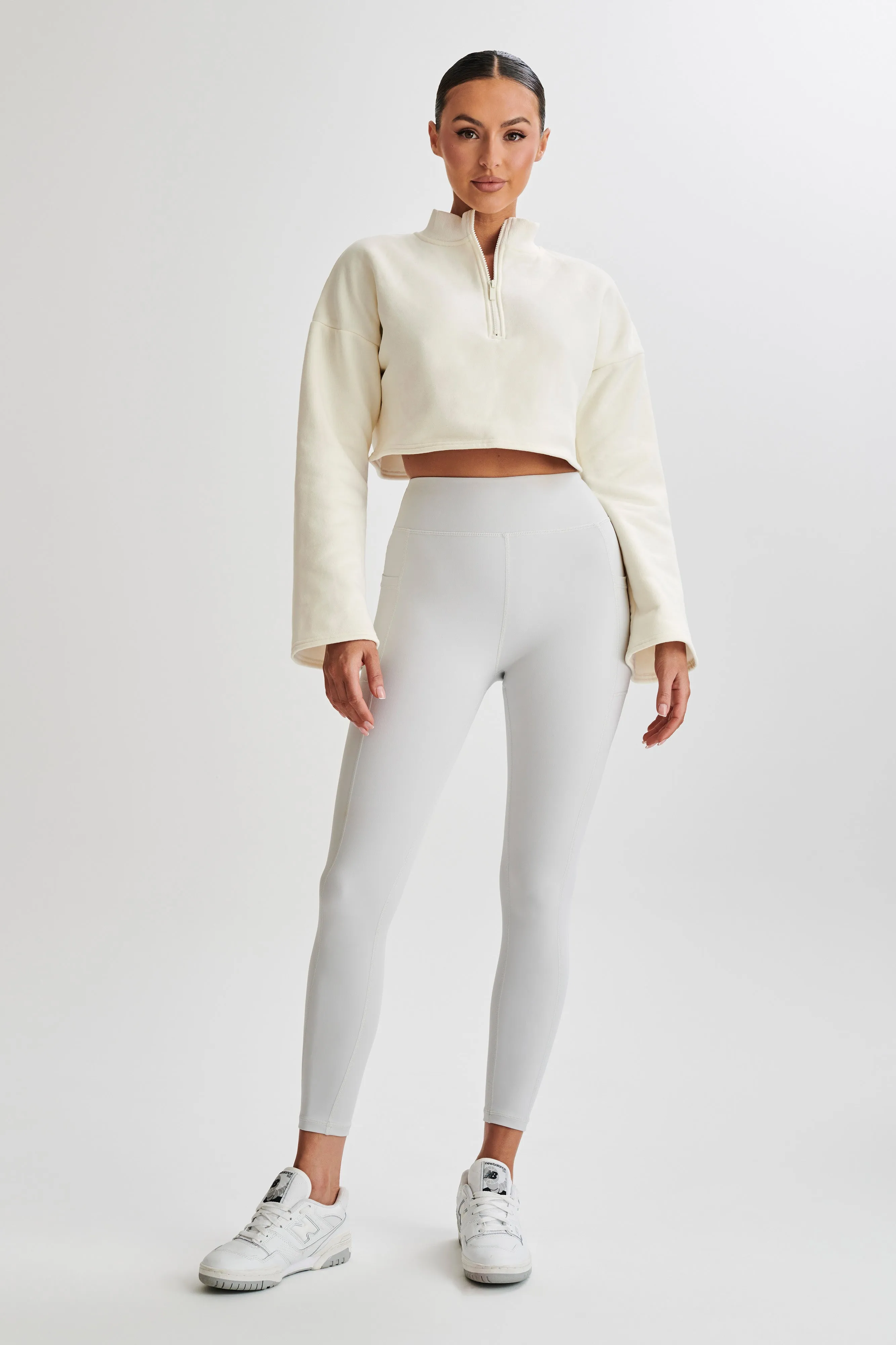 Dempsey Zip Flared Jumper - Bone sold by Meshki product image thumbnail 5