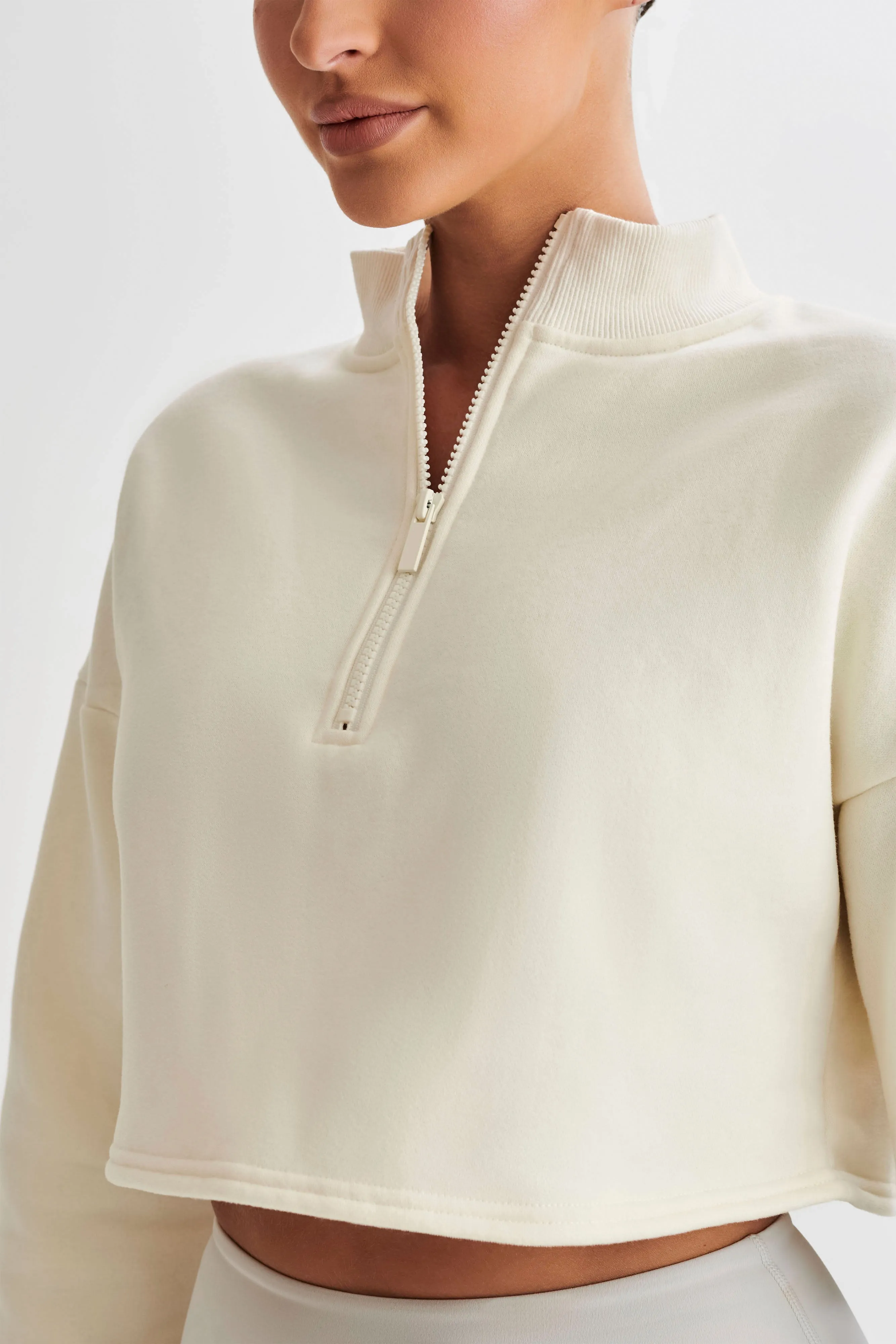 Dempsey Zip Flared Jumper - Bone sold by Meshki product image thumbnail 2