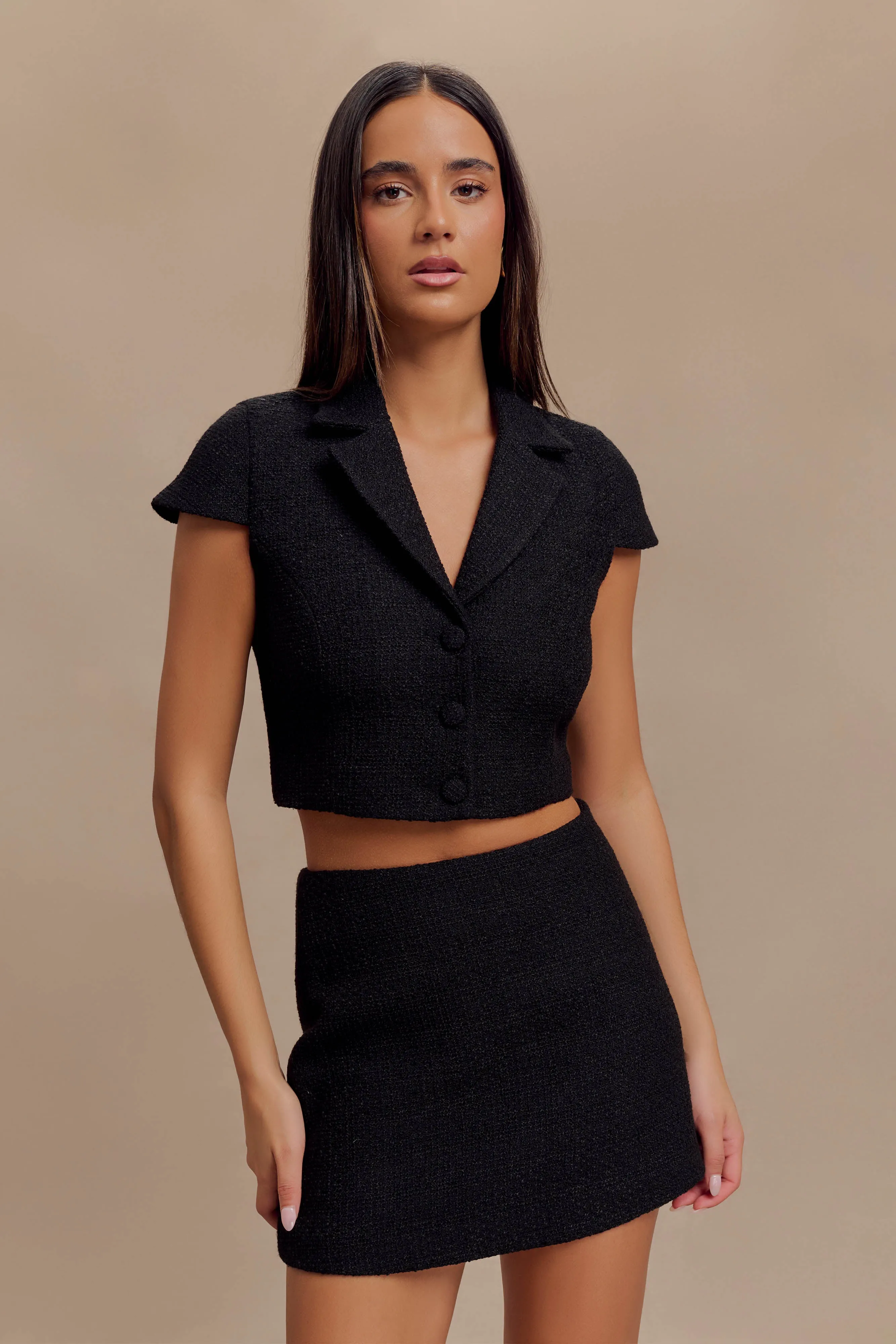 Parisa Boucle Skirt - Black sold by Meshki product image thumbnail 4