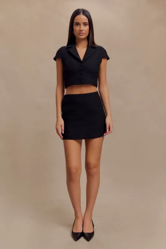 Parisa Boucle Skirt - Black sold by Meshki
