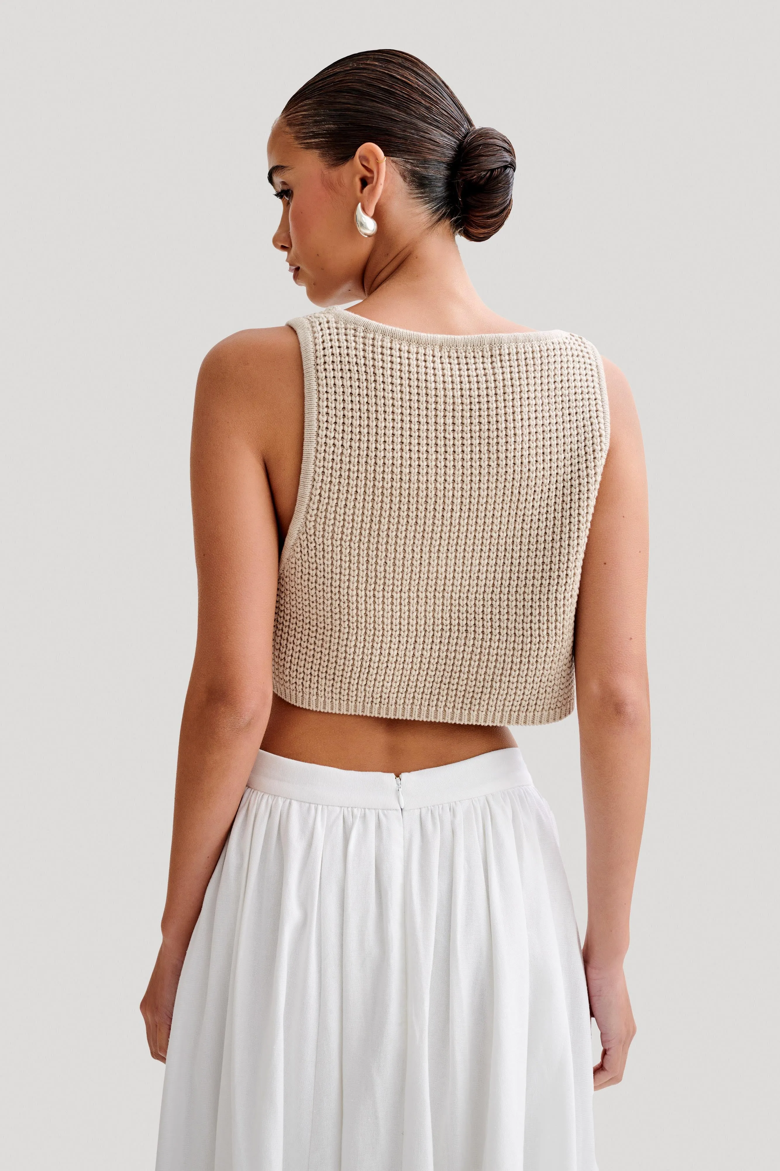 Gianni Sleeveless Knit Top - Natural sold by Meshki product image thumbnail 3