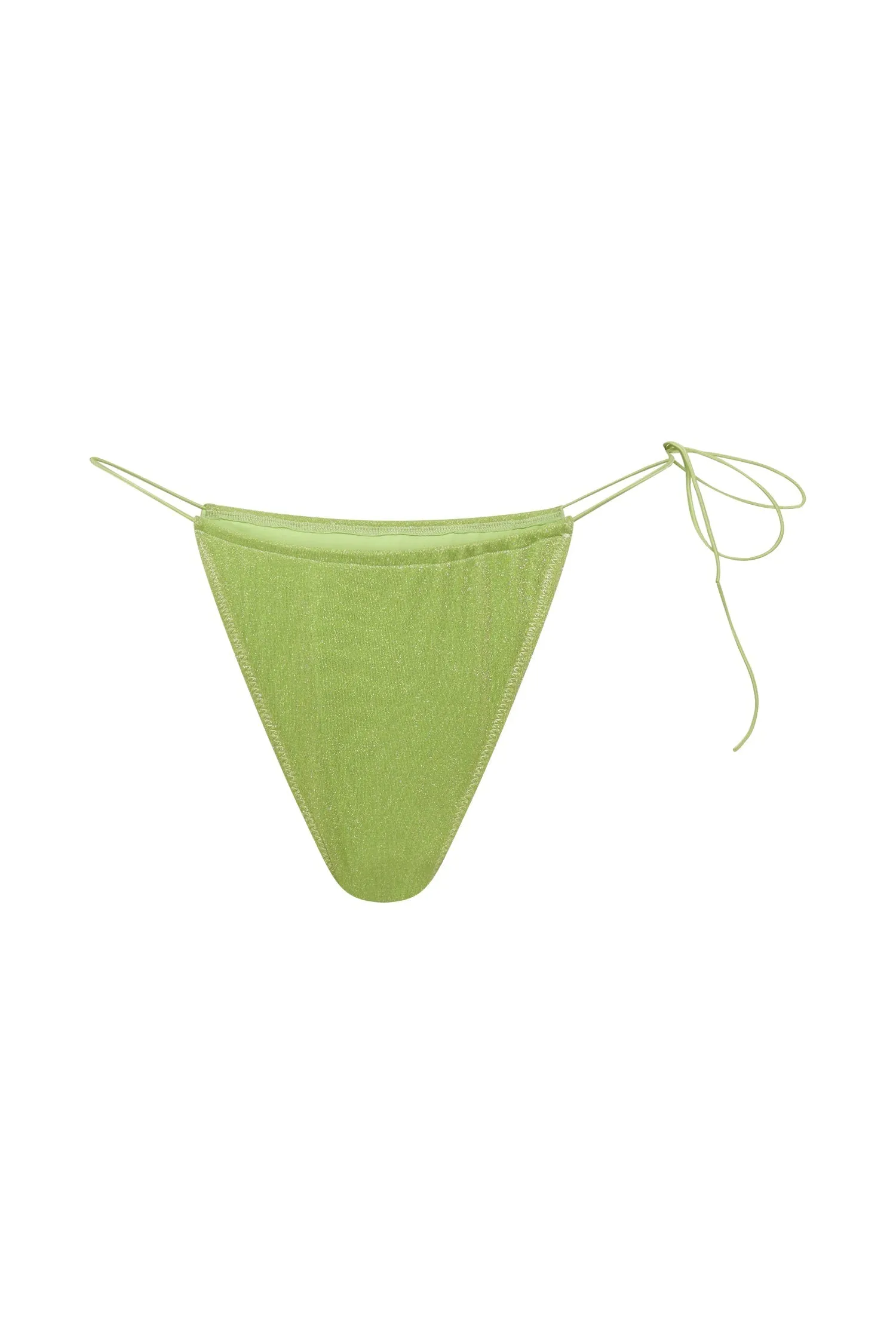 Andie Ruched String Side Bikini Brief - Lime Sparkle sold by Meshki product image thumbnail 5